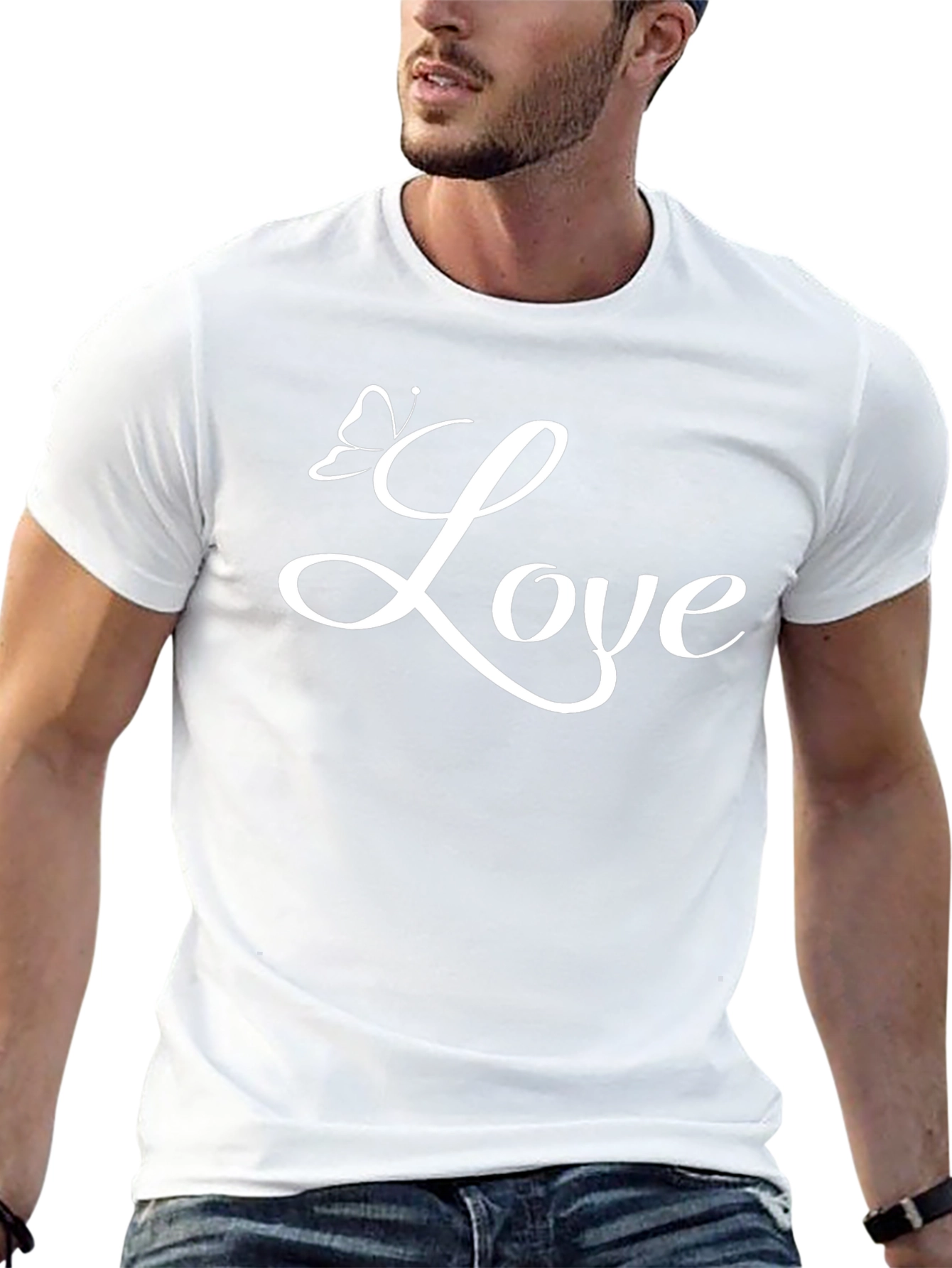 Love Butterfly Graphic Tee - Stylish Black T-Shirt