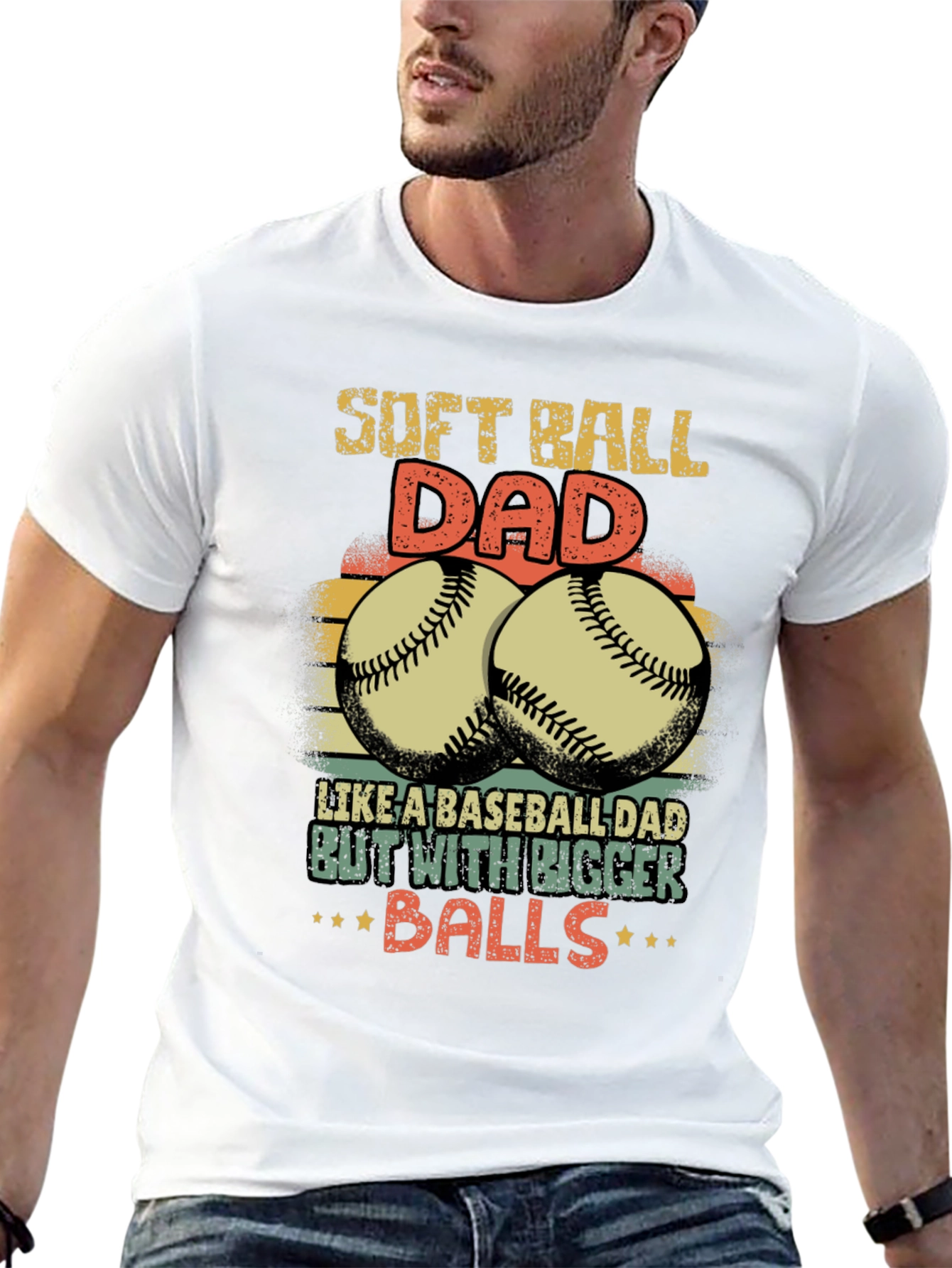 Softball Dad T-Shirt - Bigger Balls Graphic Tee