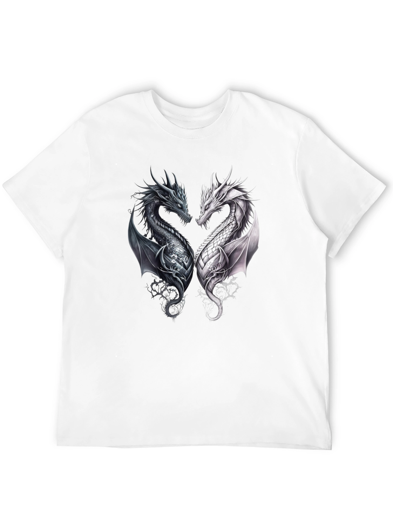 Yin Yang Dragon Graphic Tee - Black
