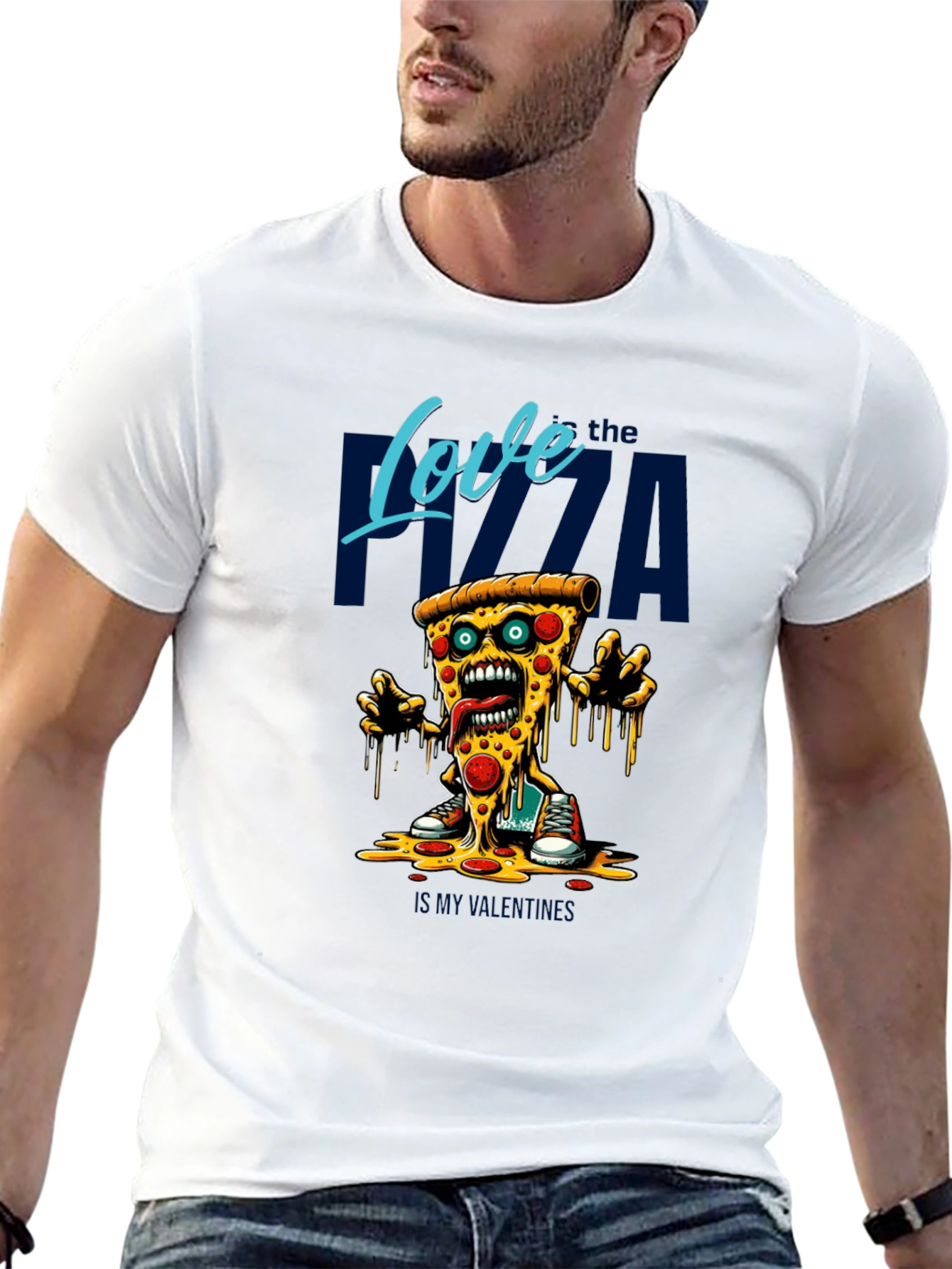 Love the Pizza Graphic T-Shirt - Fun Foodie Tee
