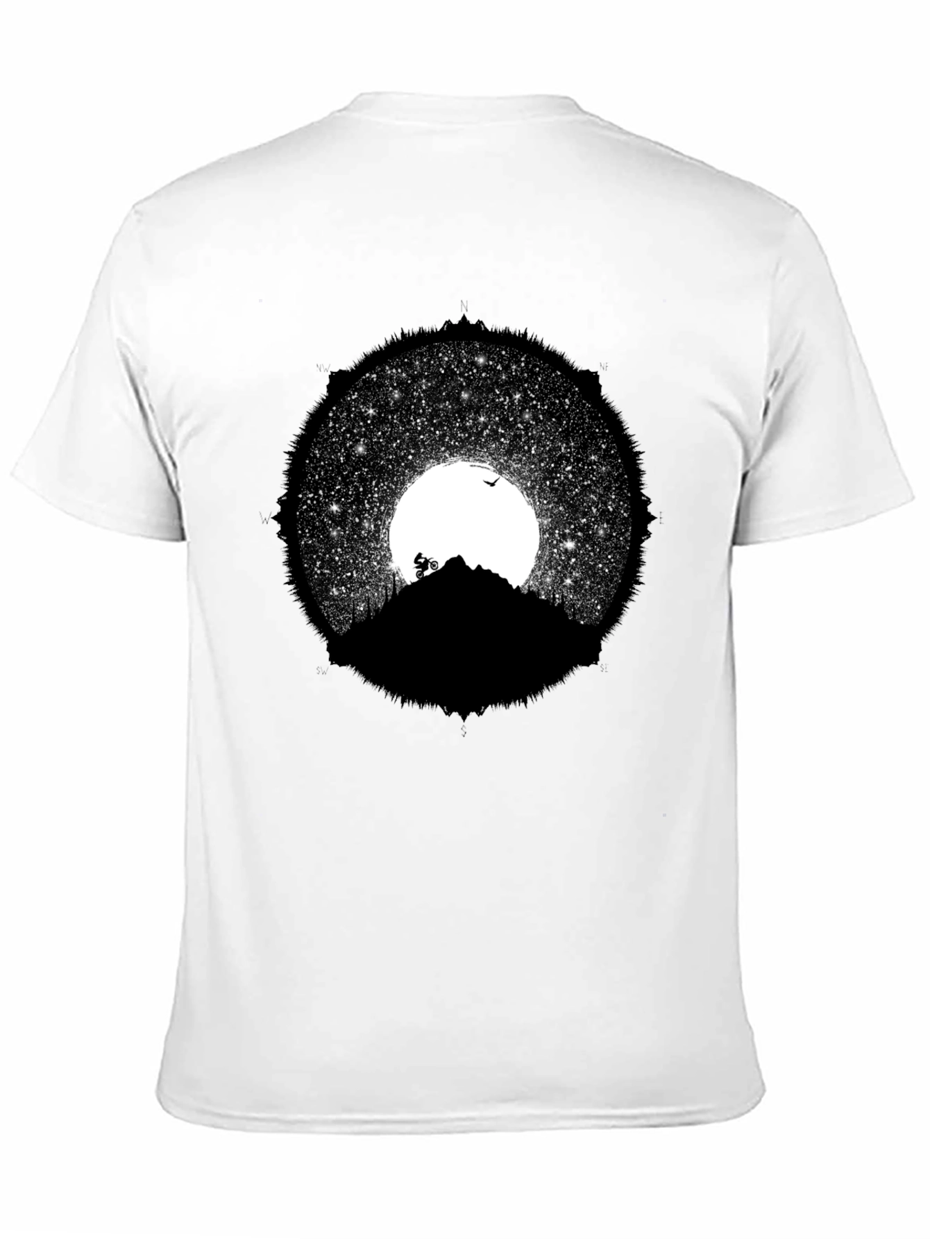 Mountain Biker Graphic Tee - Night Sky Design