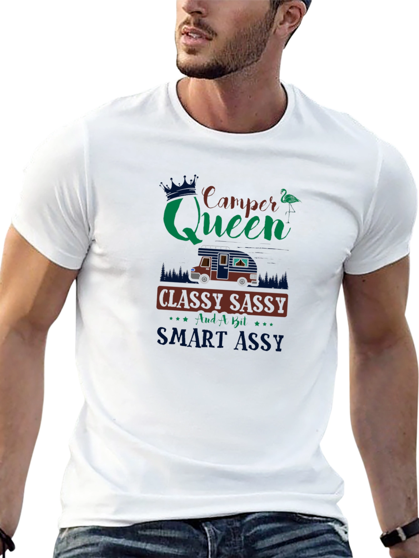 Camper Queen Graphic Tee - Classy Sassy Camping Shirt