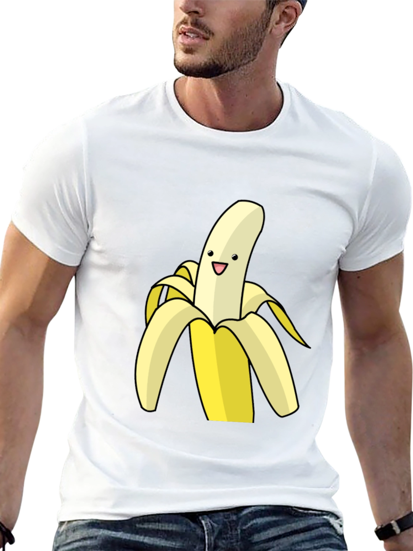 Banana Cartoon Graphic Black T-Shirt