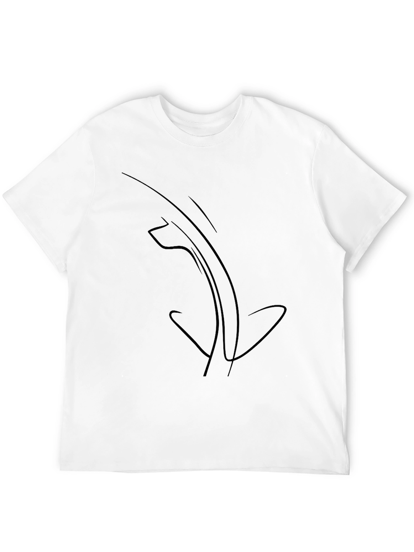 Abstract Line Art Black T-Shirt