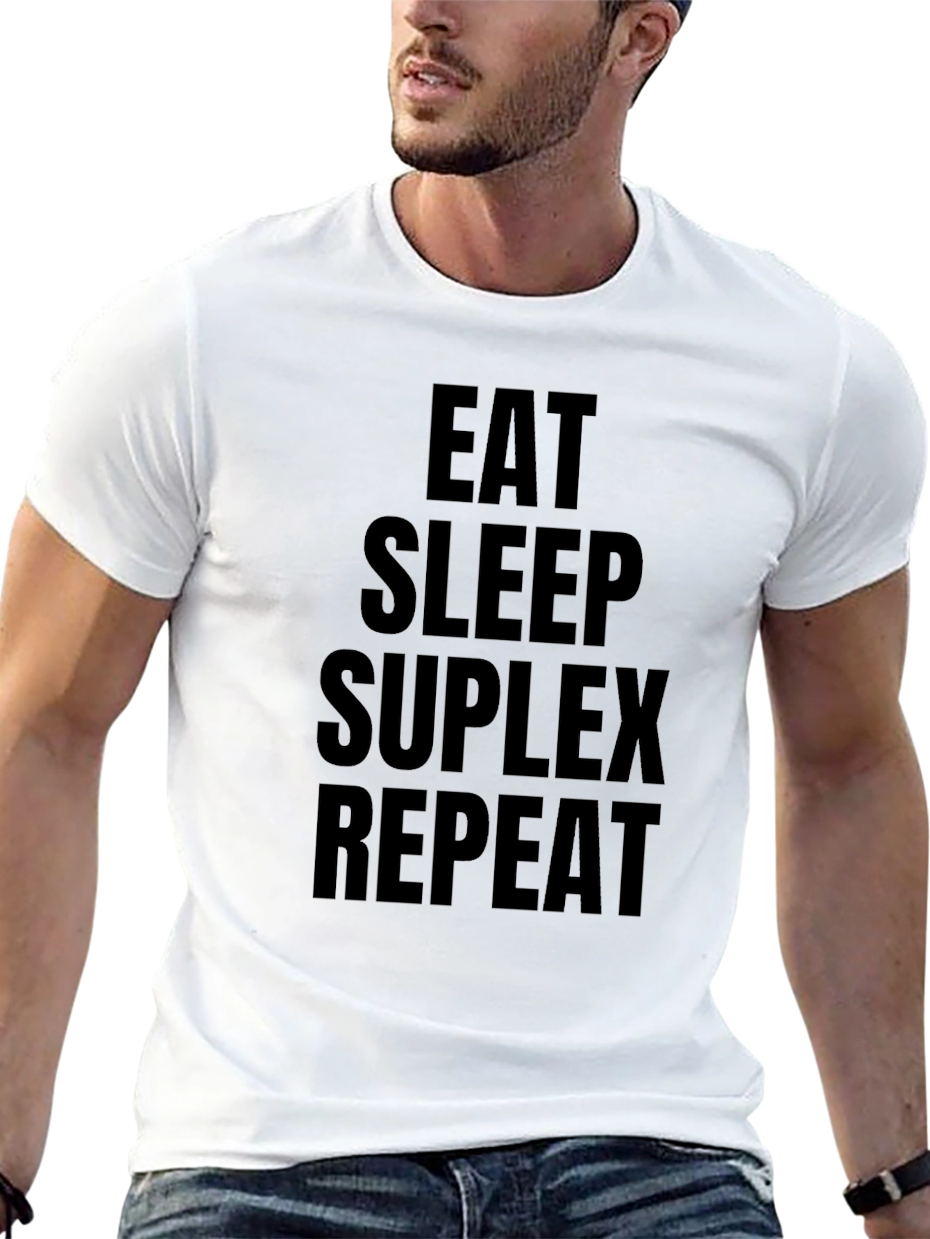 Eat Sleep Suplex Repeat Black T-Shirt