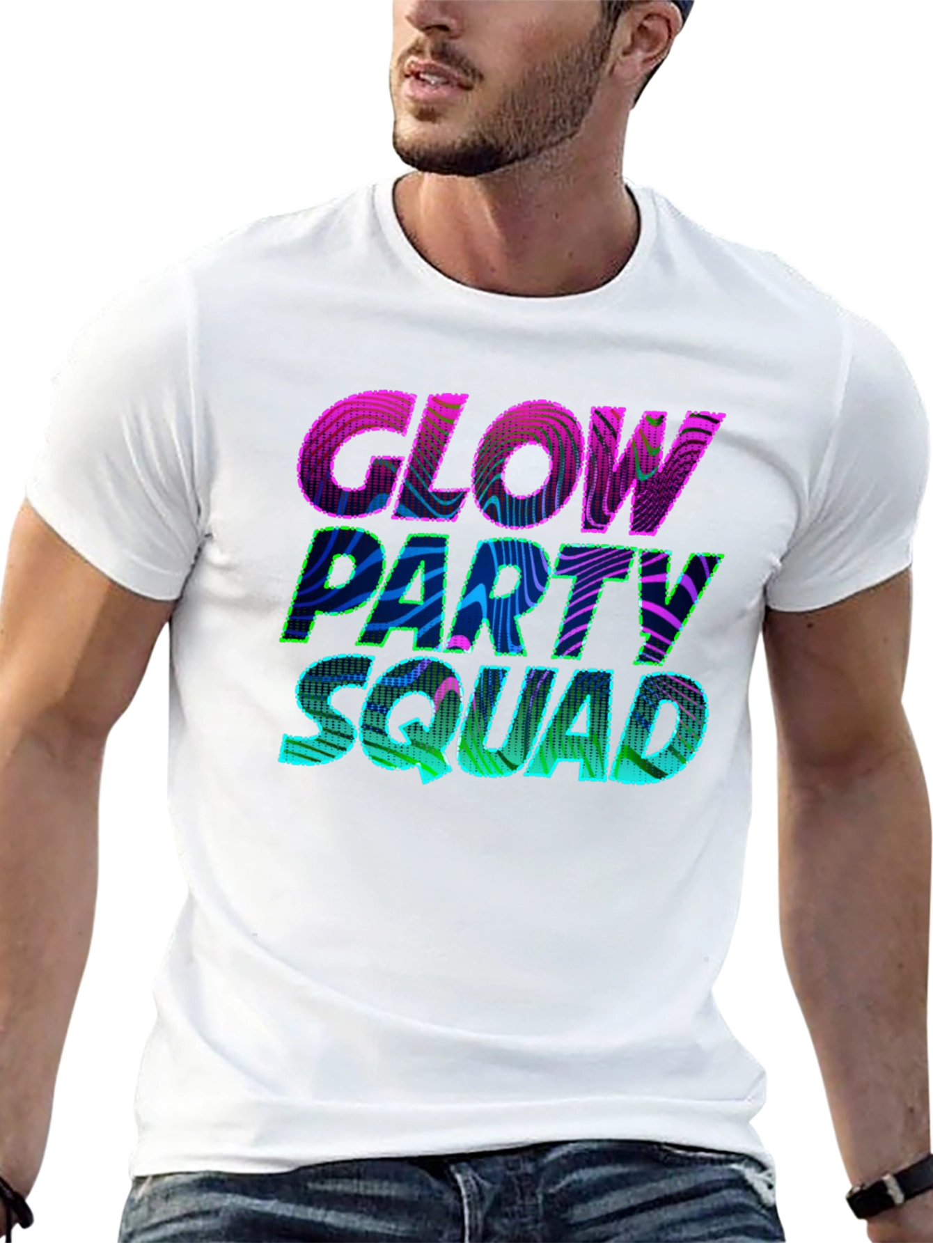 Glow Party Squad T-Shirt - Vibrant Neon Design