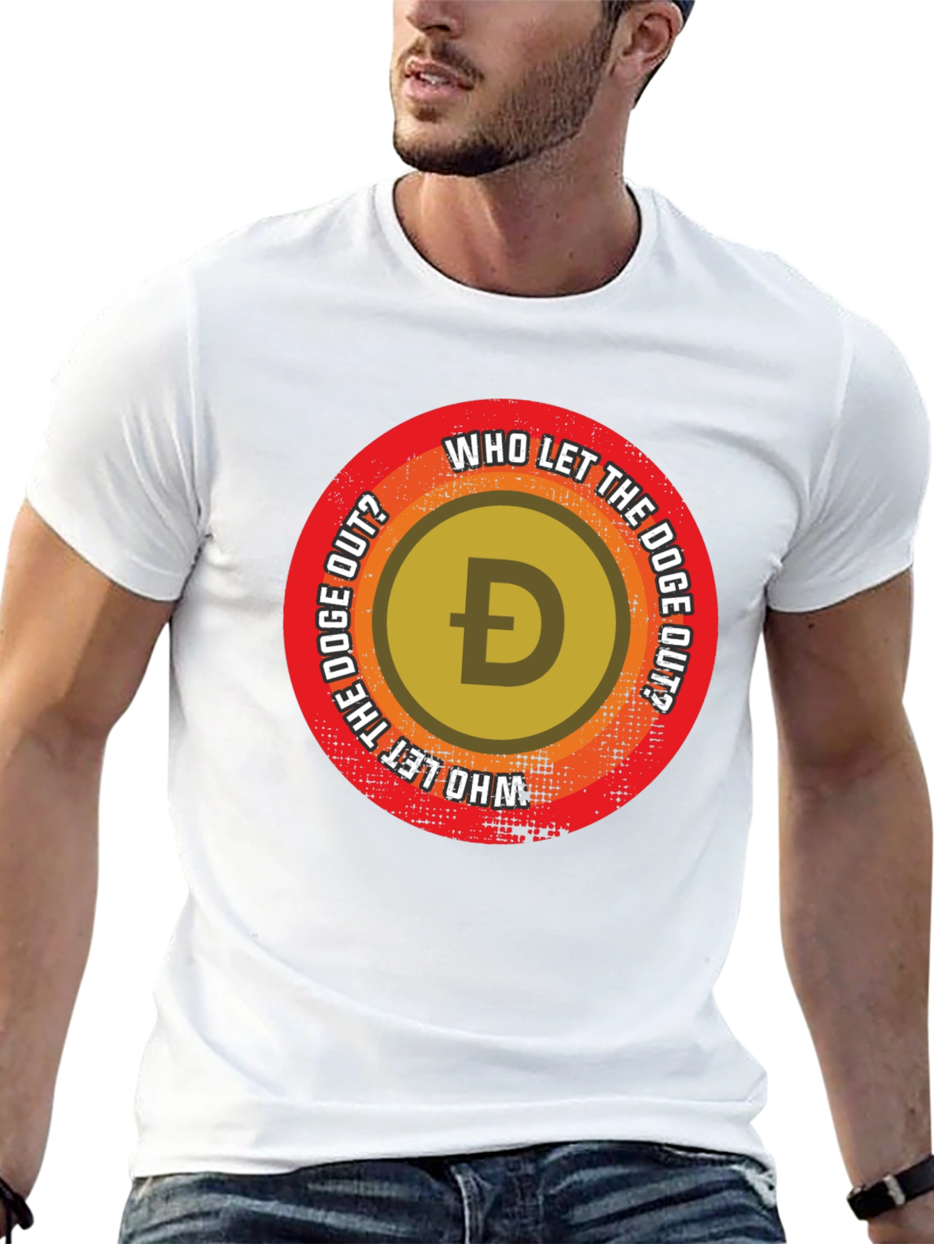 Who Let The Doge Out? Black T-Shirt