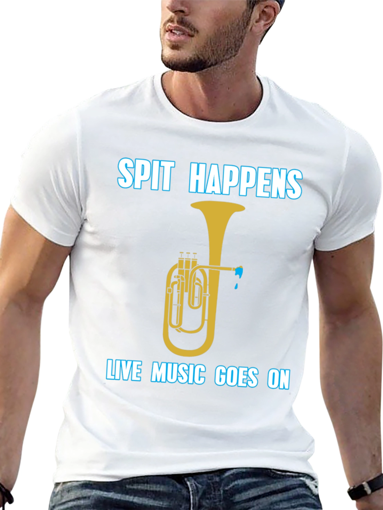 Spit Happens Music T-Shirt - Live Music Goes On!