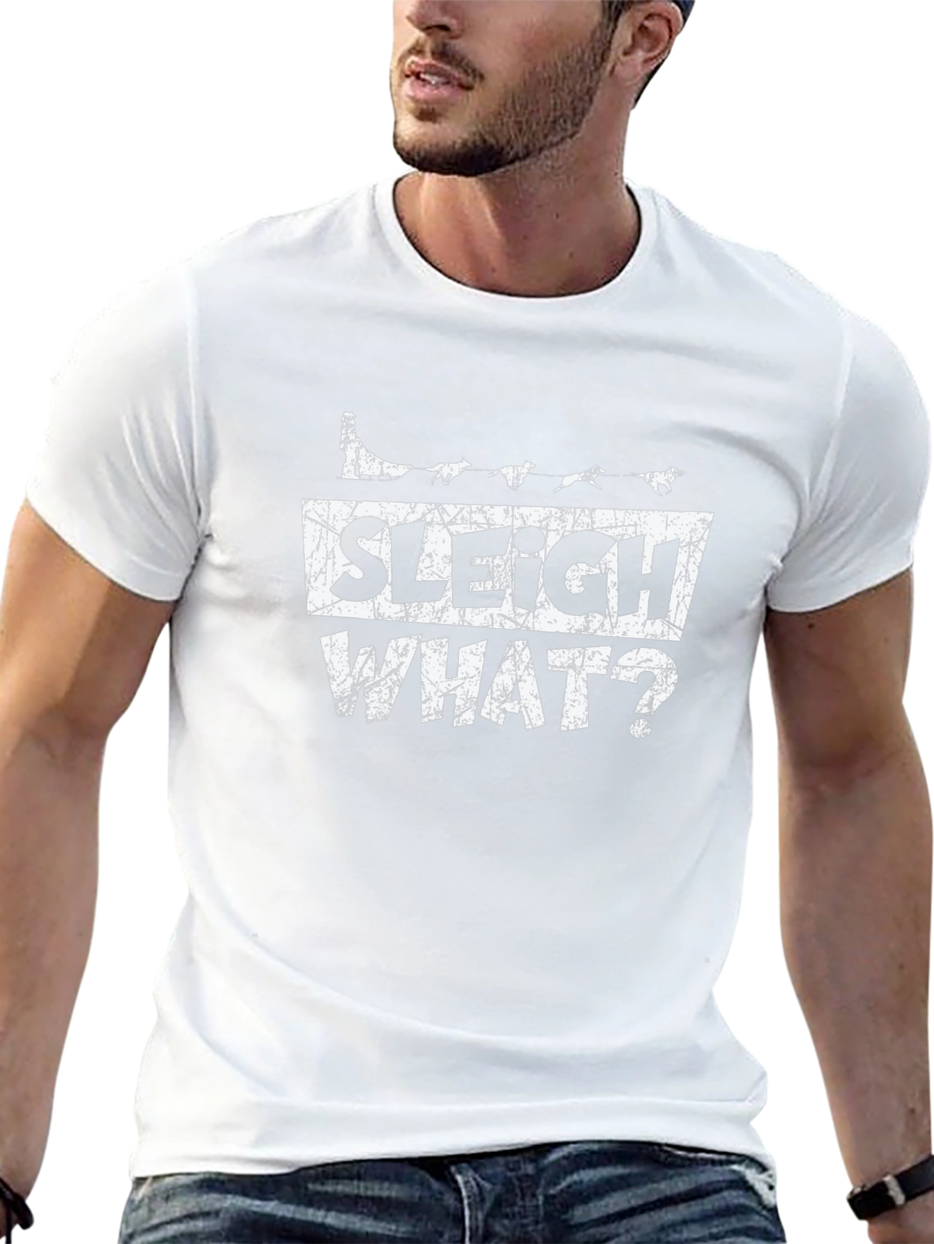 Sleigh What? Graphic T-Shirt - Funny Christmas Tee