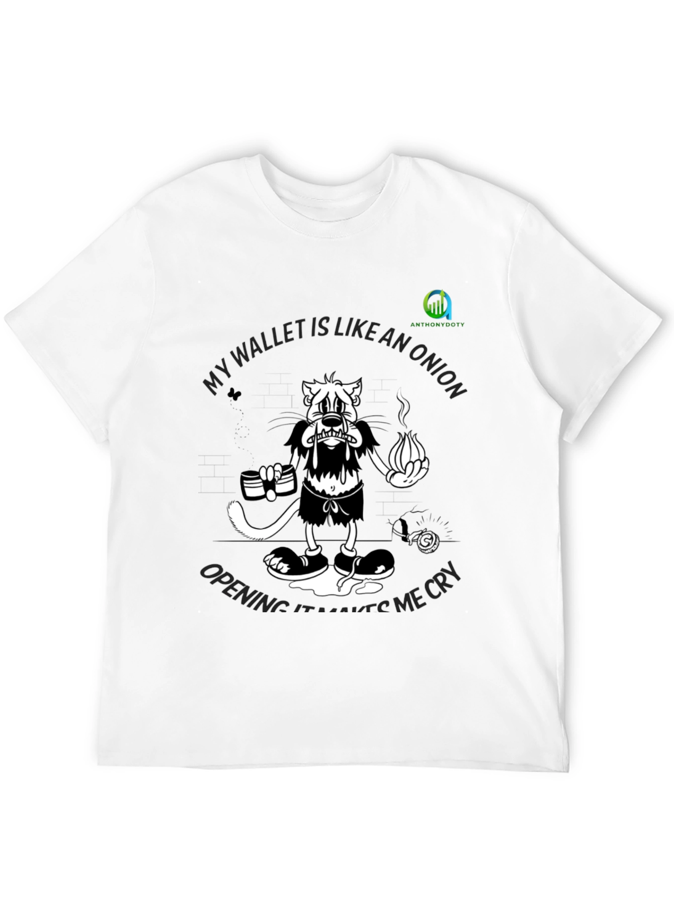 Funny Wallet Like An Onion Graphic Black T-Shirt