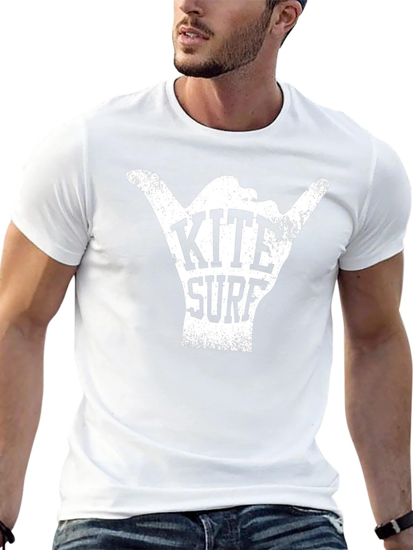 Kite Surf Shaka Hand T-Shirt - Black