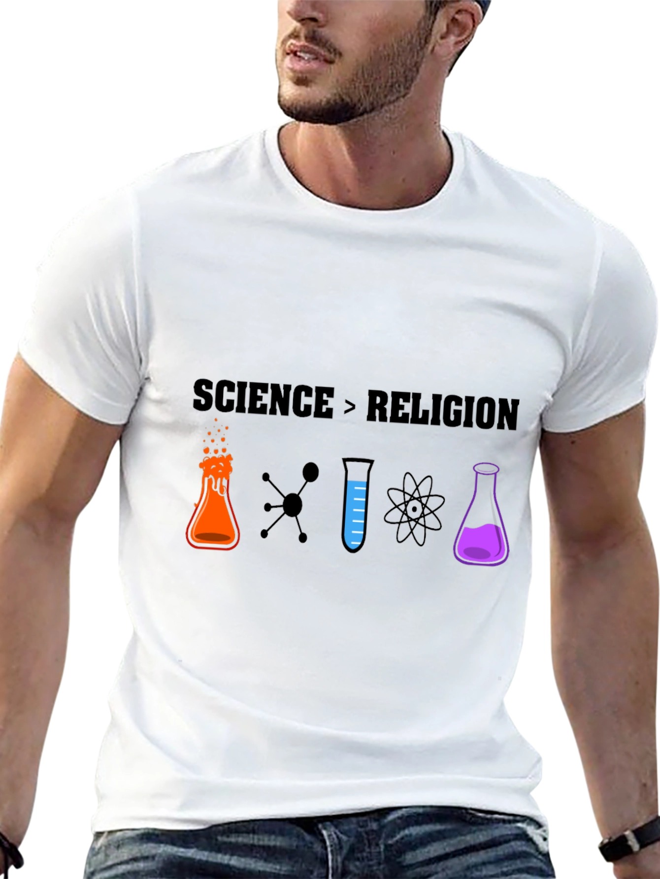 Science vs Religion Graphic T-Shirt