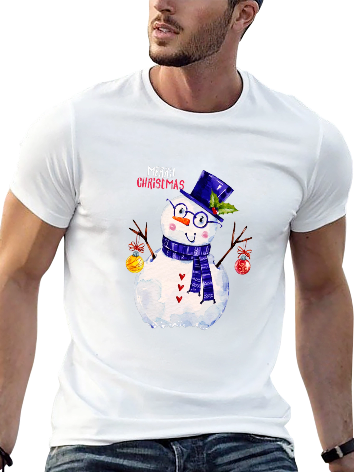 Festive Snowman Christmas Graphic Tee
