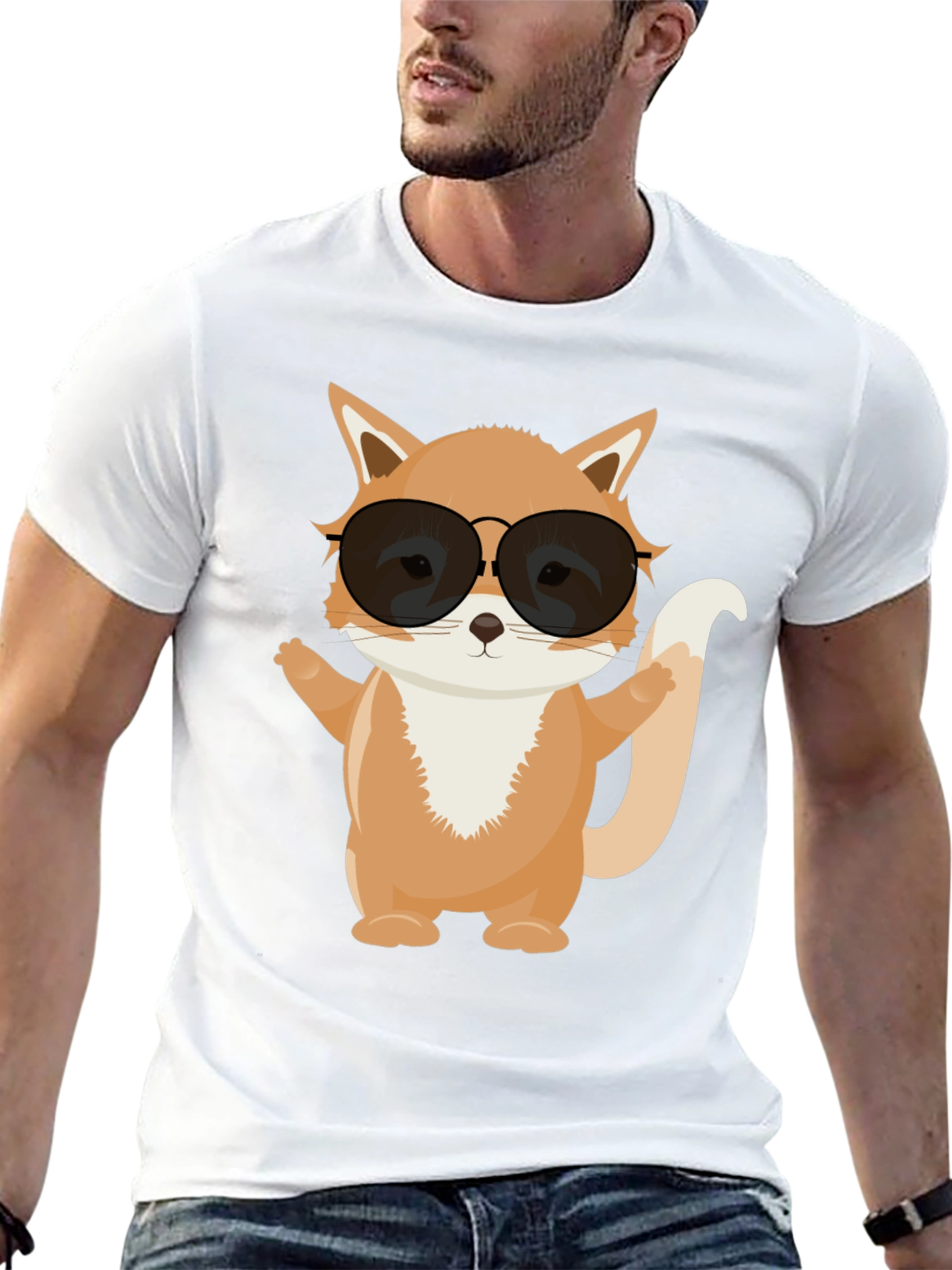 Cool Fox Graphic Tee - Black T-Shirt