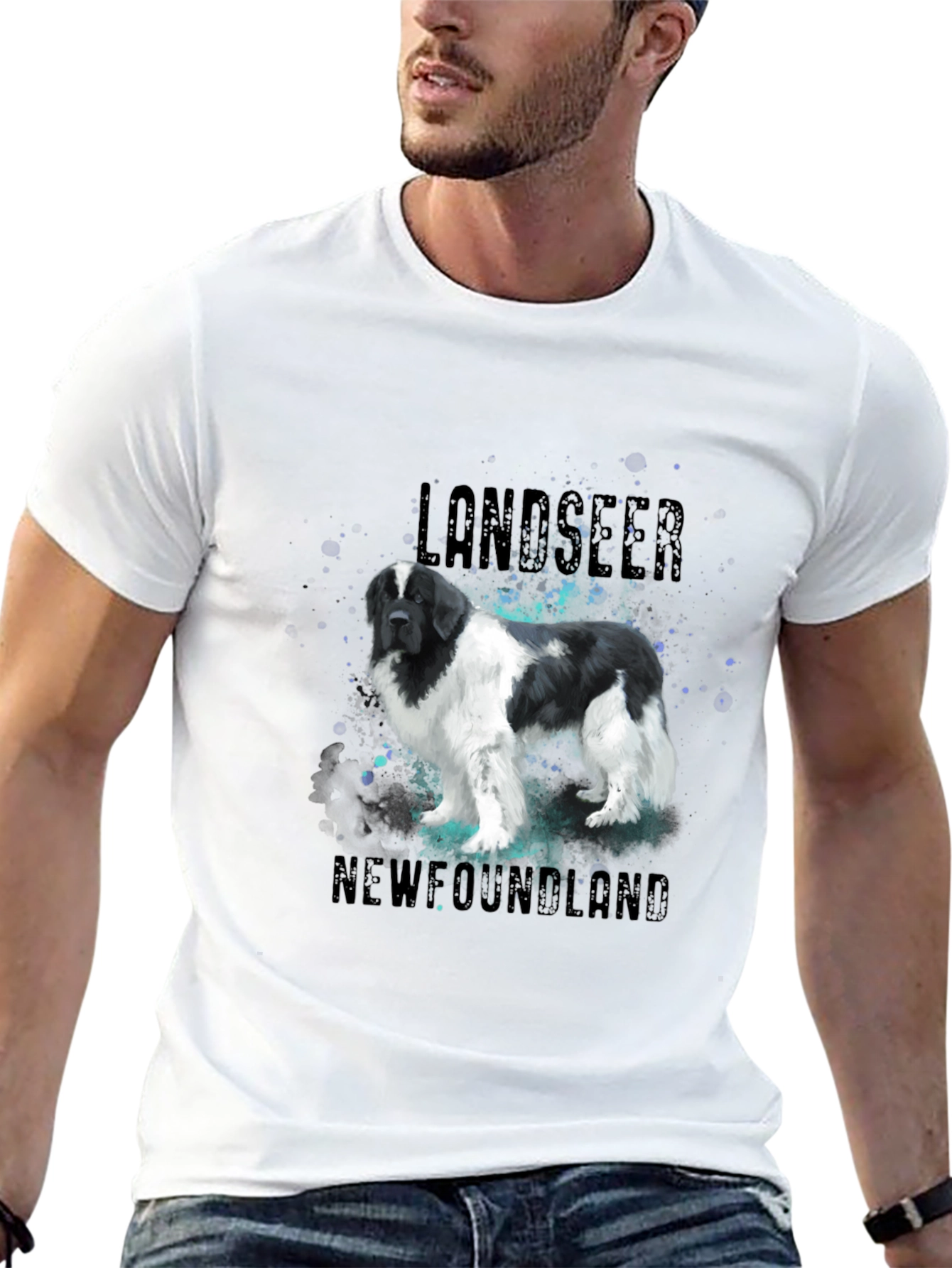 Landseer Newfoundland Dog Graphic T-Shirt