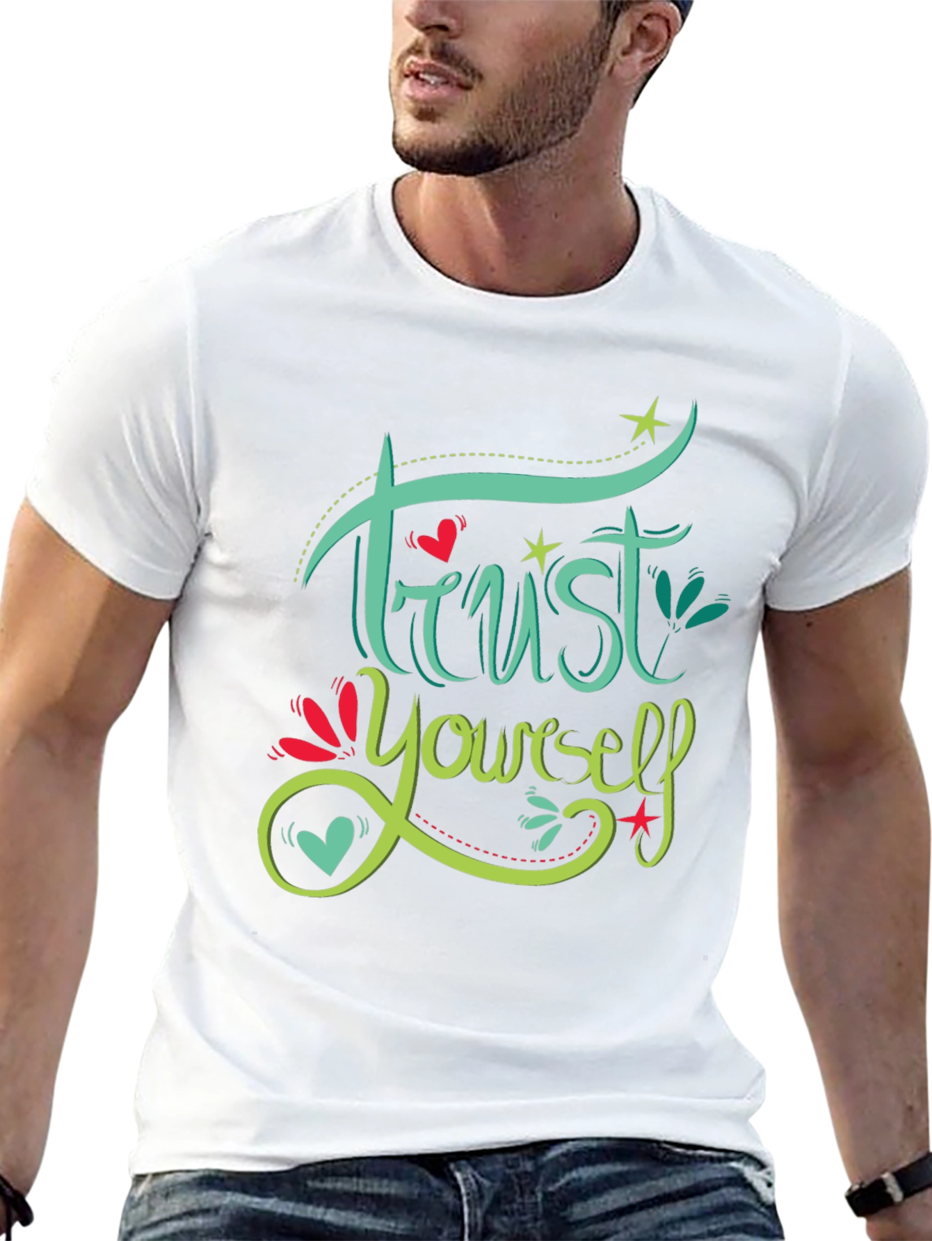 Trust Yourself Graphic Print Black T-Shirt
