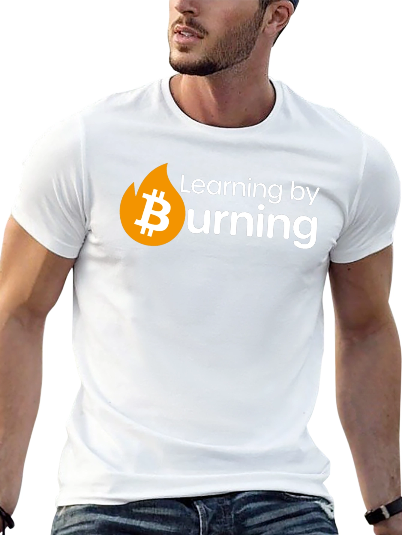 Bitcoin Burning Crypto T-Shirt - Learn by Doing!