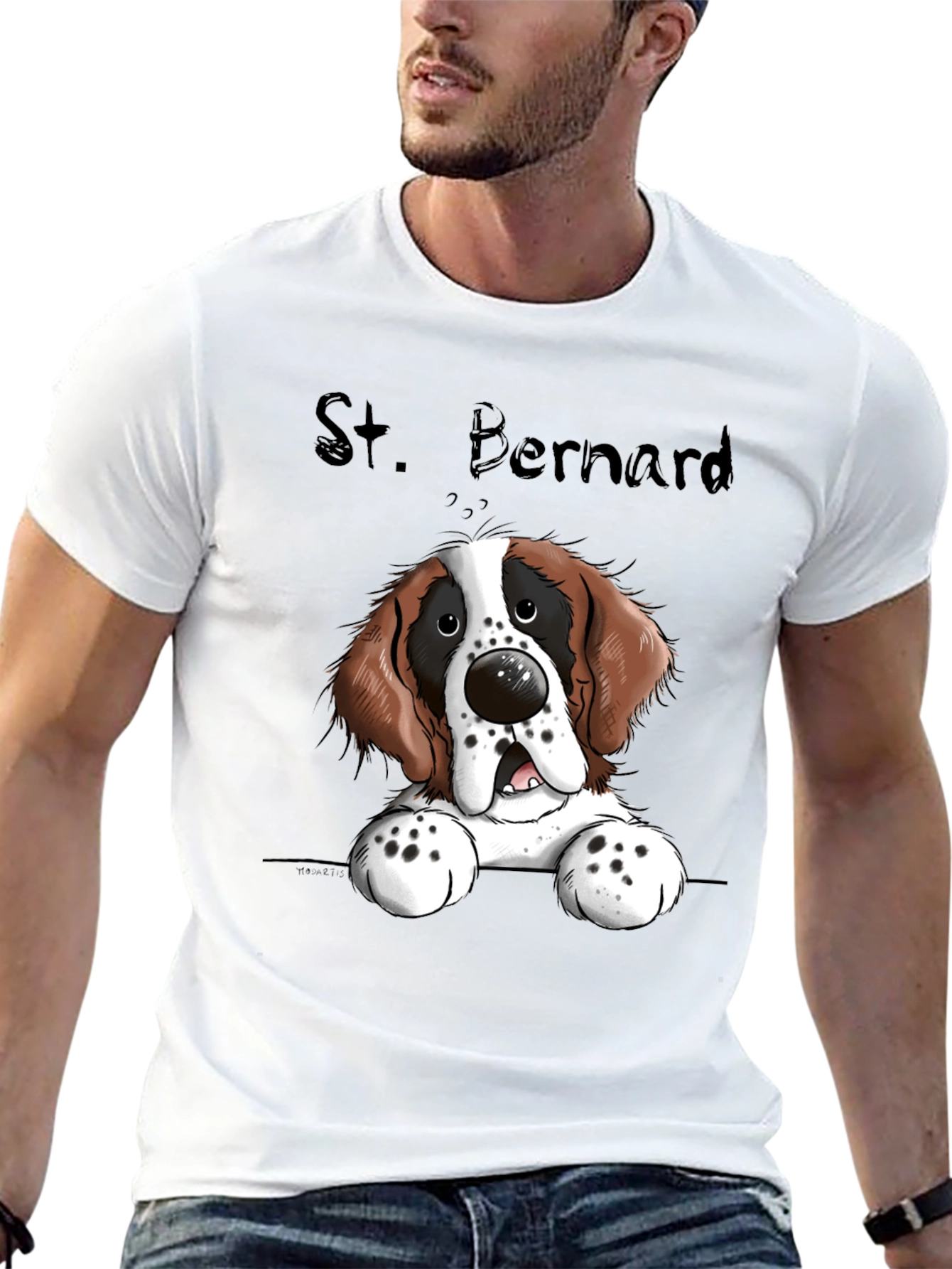 St. Bernard Dog Cartoon T-Shirt