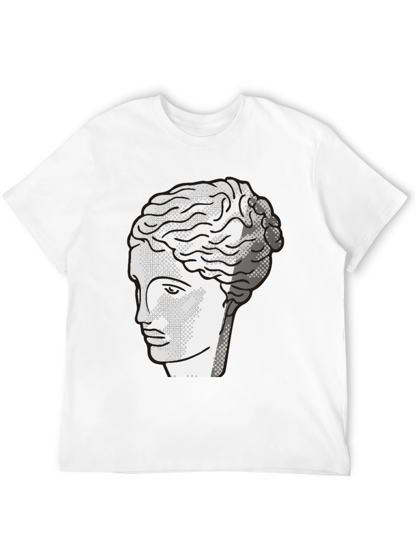 Mens Black T-Shirt with Bust Design