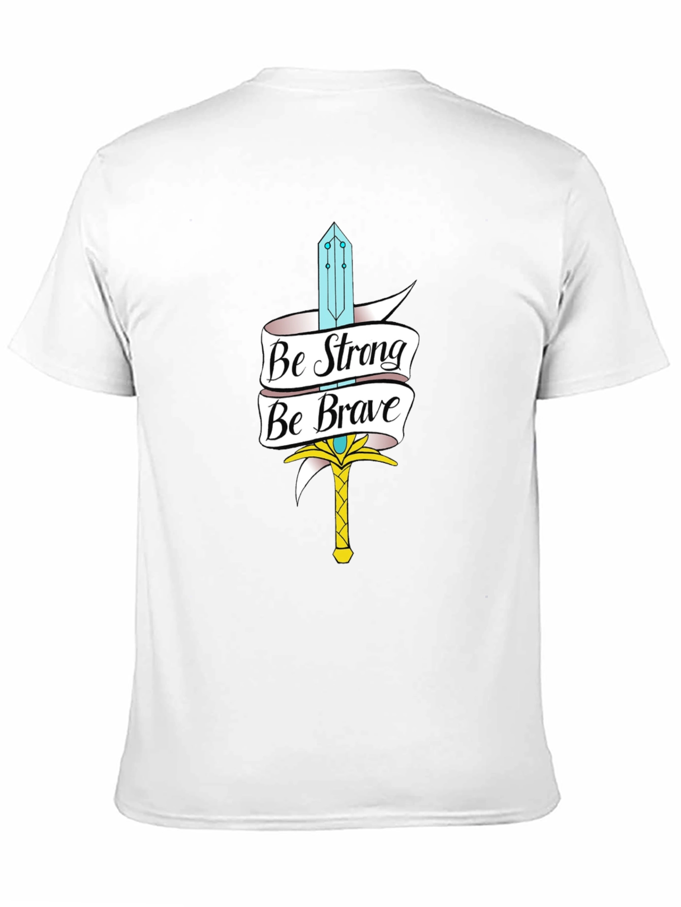 Be Strong Be Brave Sword Graphic Black Tee