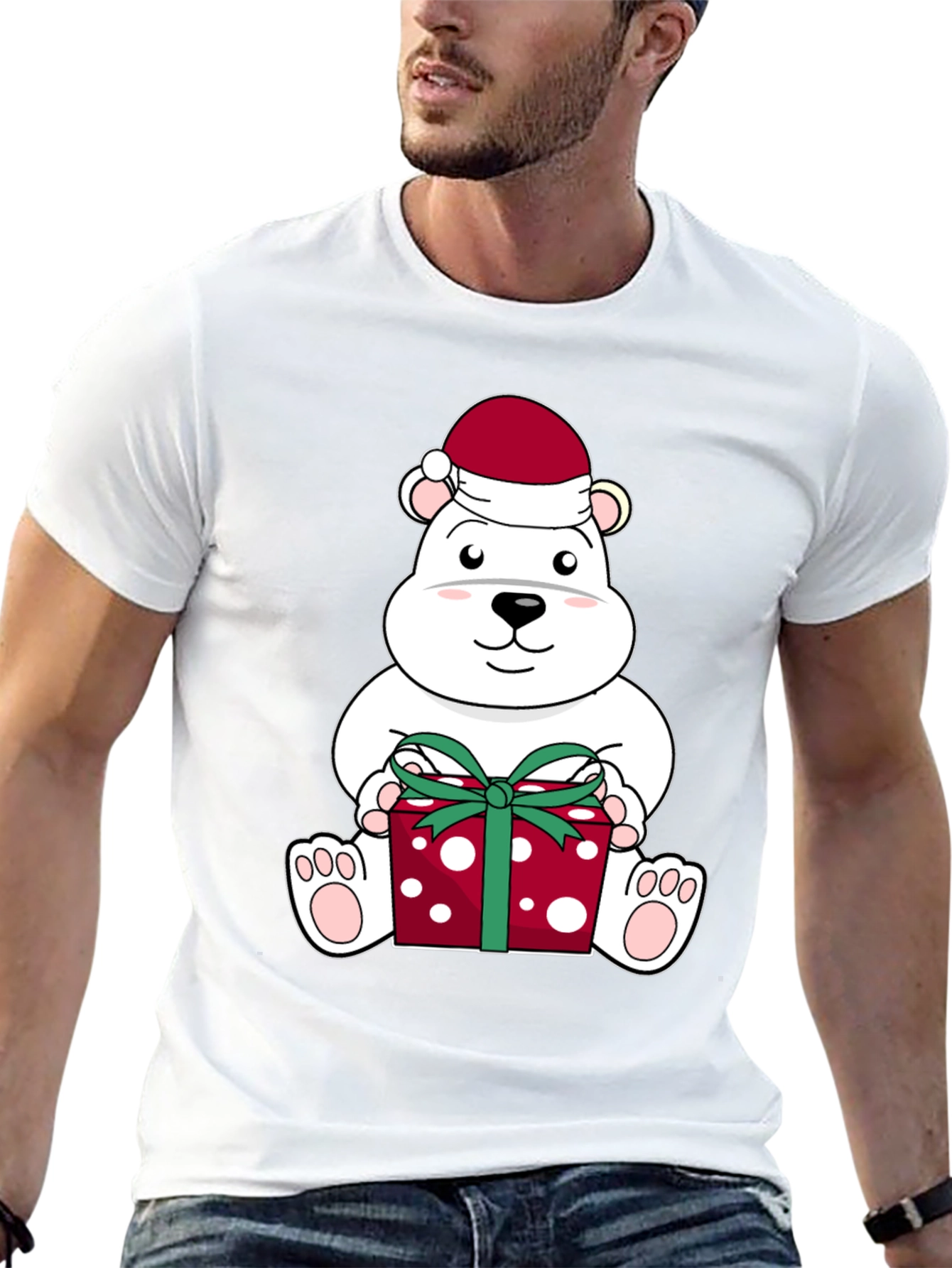 Festive Polar Bear Christmas T-Shirt