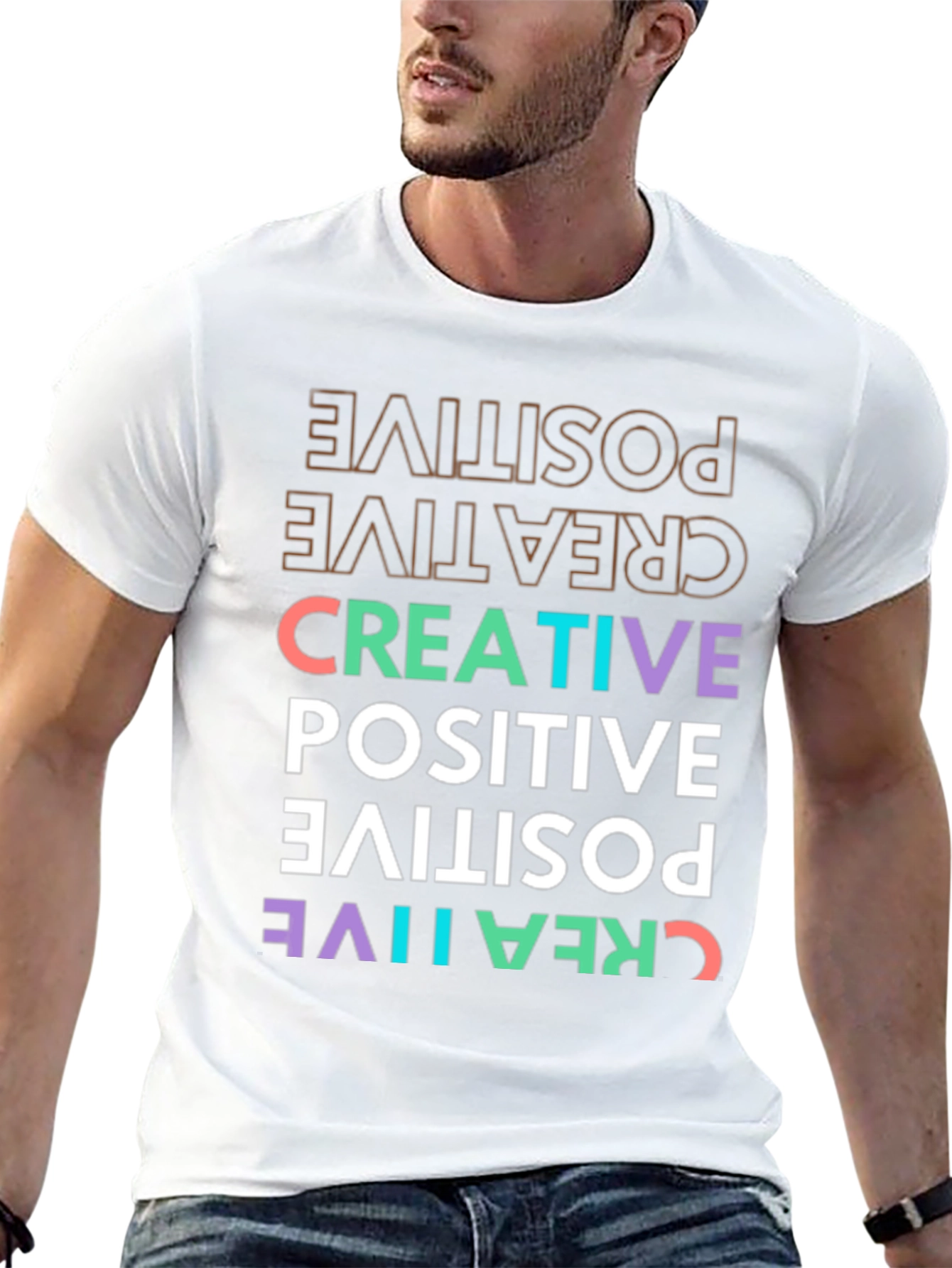 Creative Positive Graphic Tee - Trendy Comfort