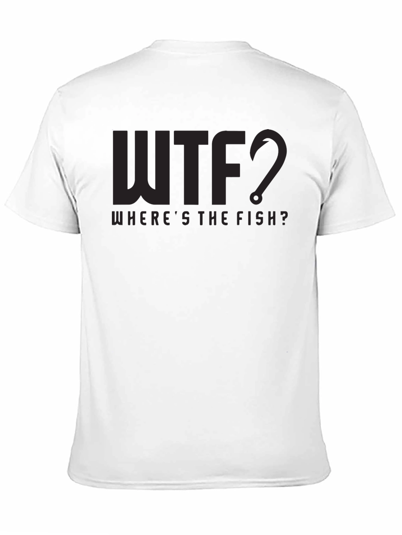 Mens Black WTF Wheres The Fish Graphic Tee