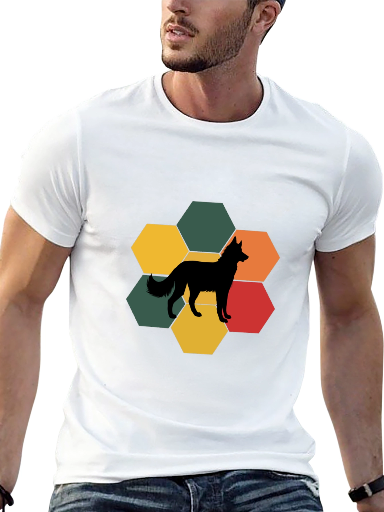 Dog Silhouette Hexagon T-Shirt