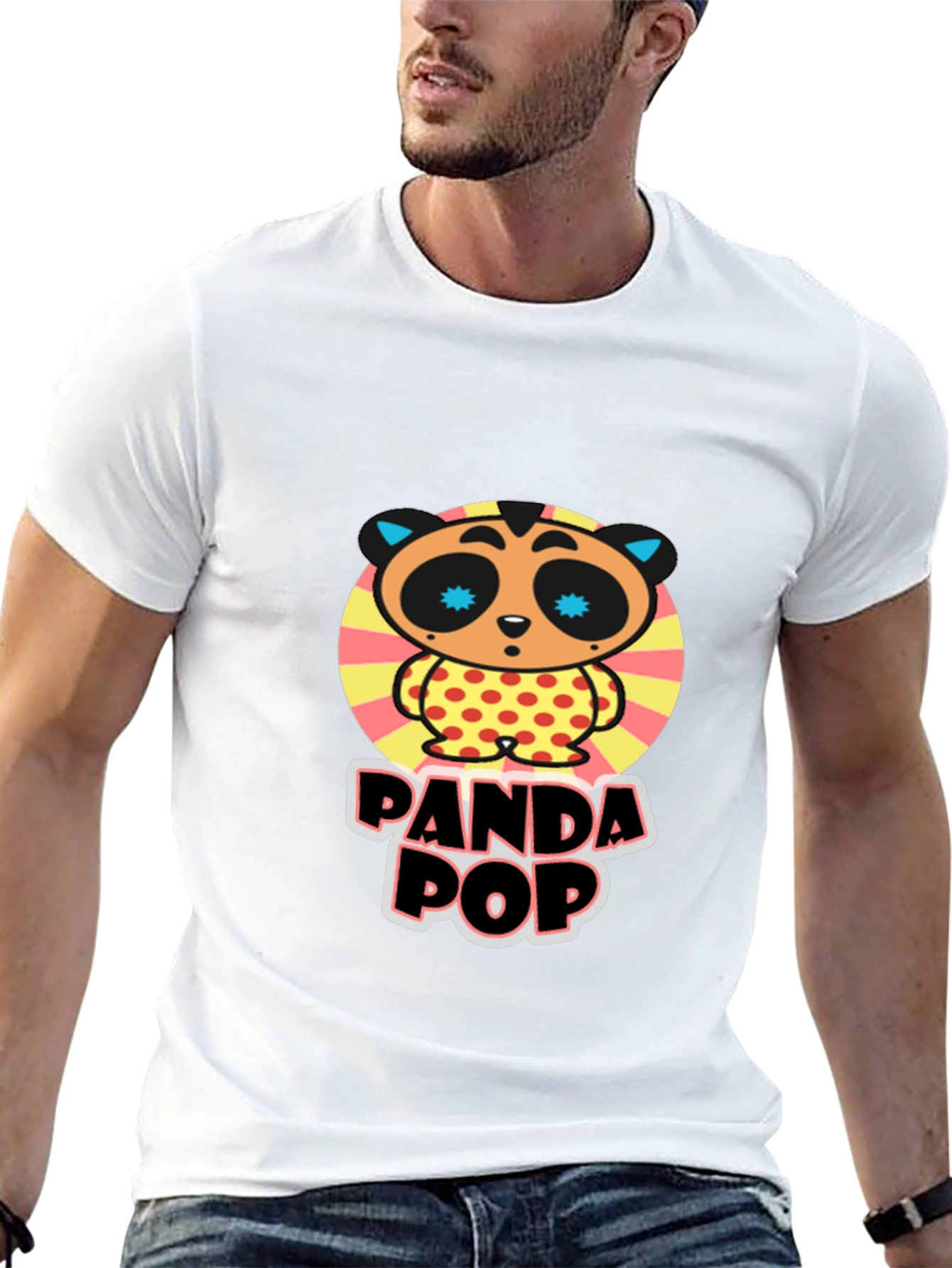 Panda Pop Graphic Tee - Unique Cartoon Design