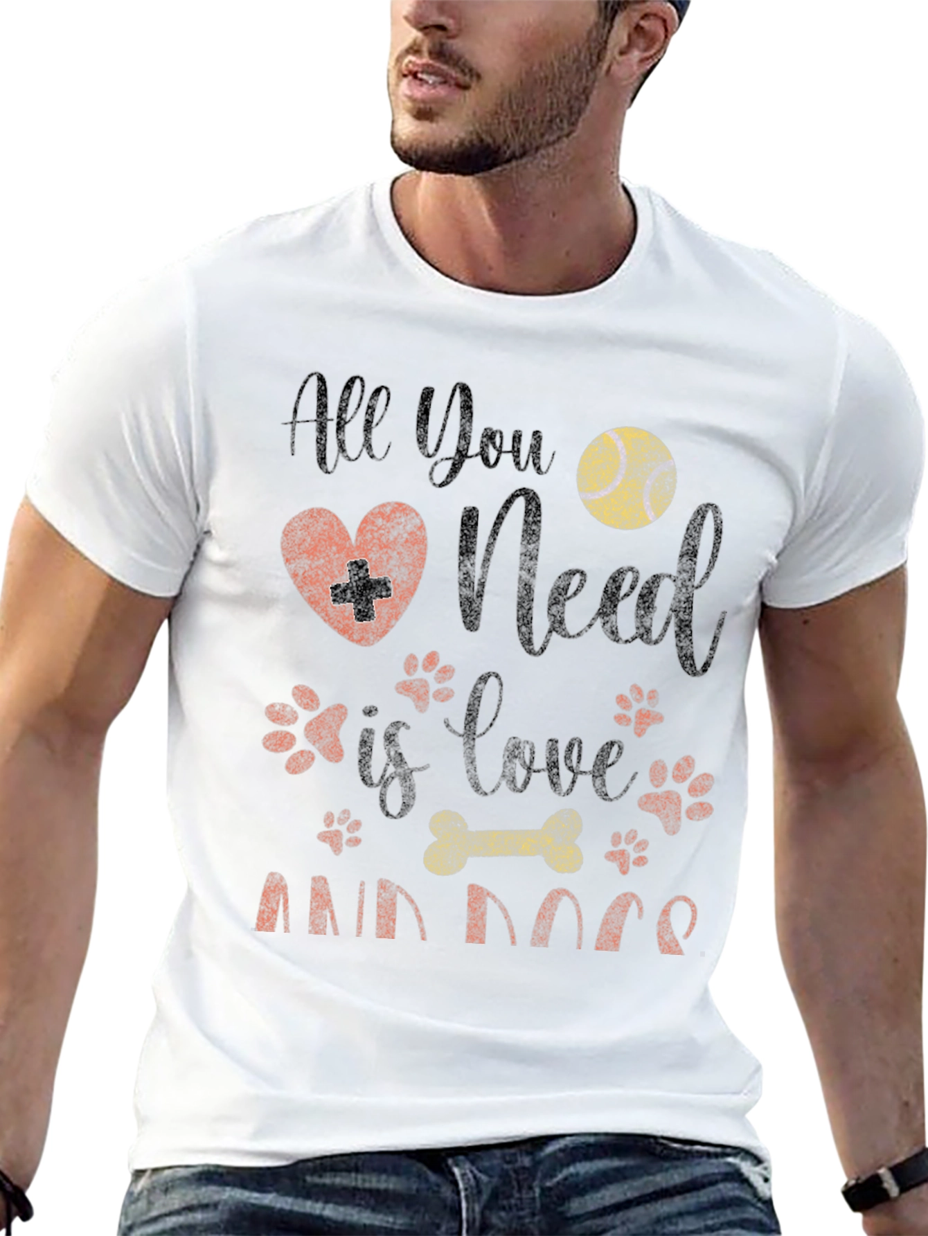 All You Need is Love and Dogs Black T-Shirt