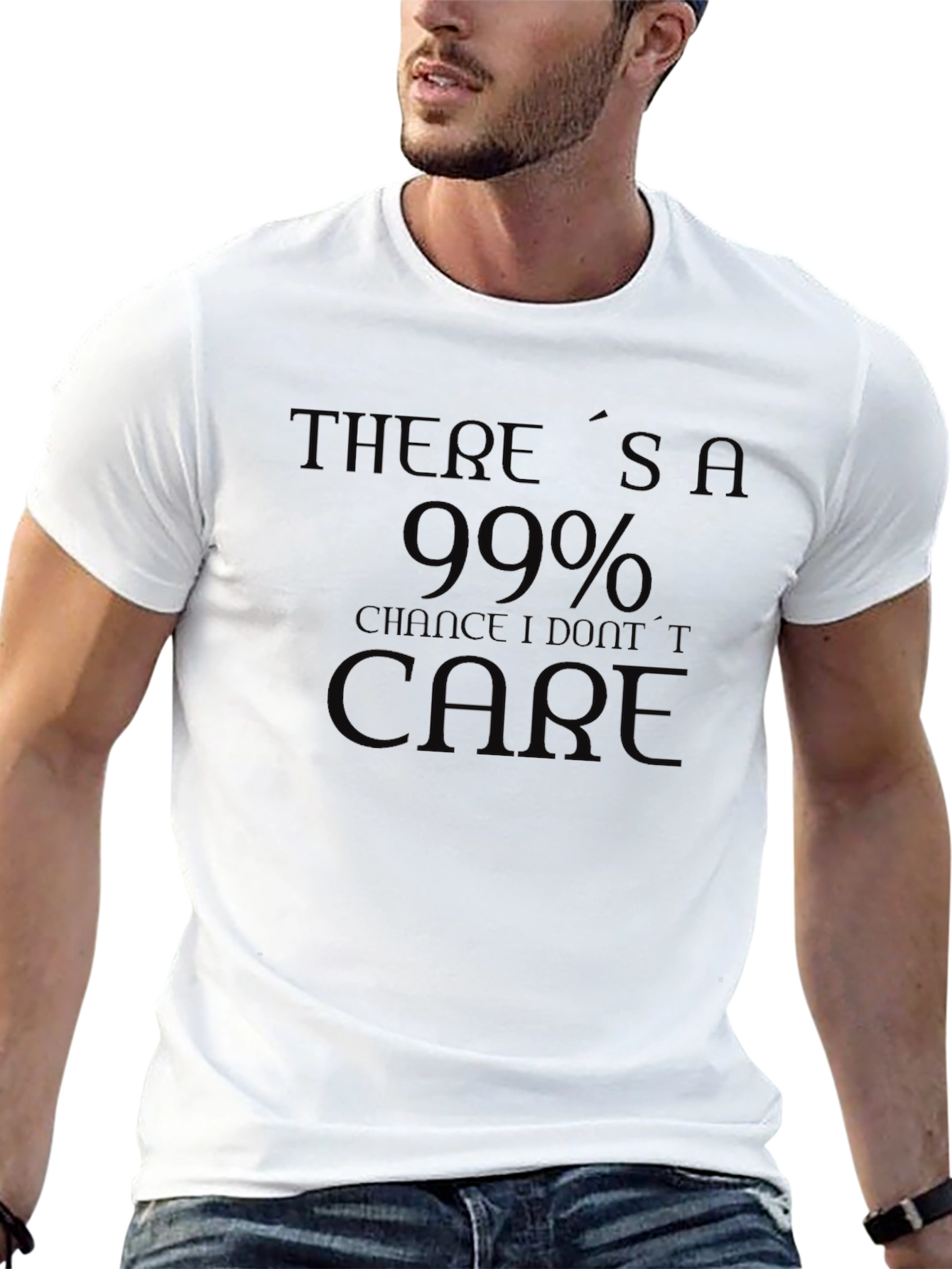 Funny 99% Chance I Dont Care Black T-Shirt