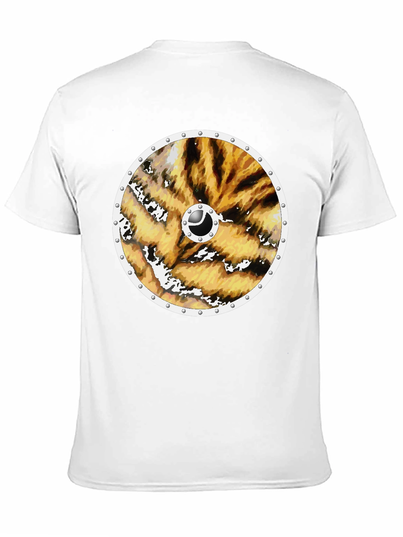 Tiger Print Viking Shield Black Tee