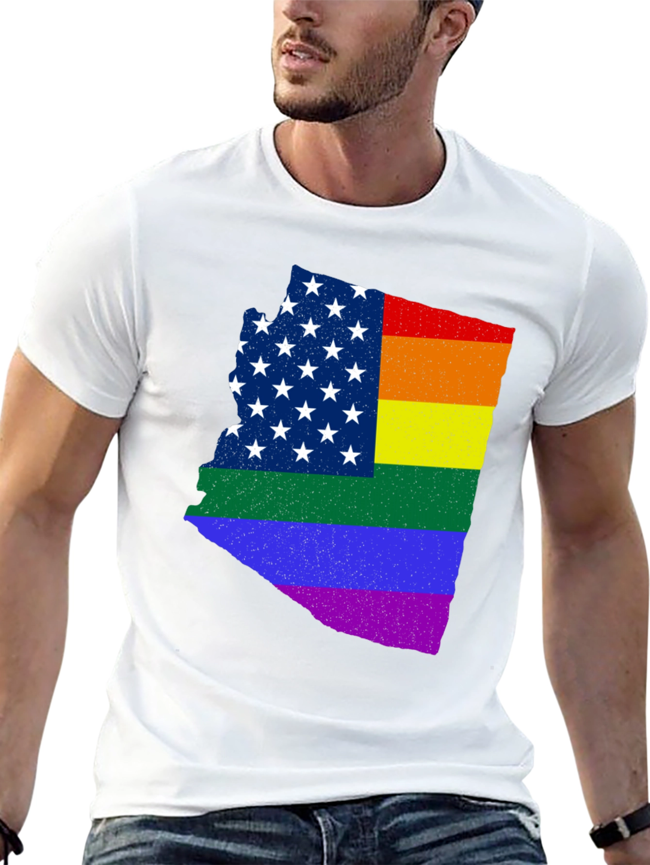 Pride Arizona State Map Graphic Tee - Black