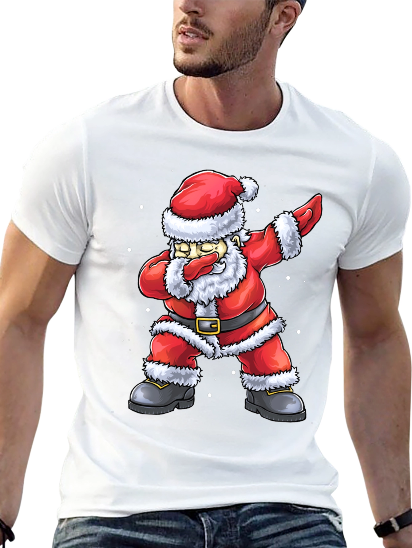 Dabbing Santa Graphic Tee - Holiday Fun