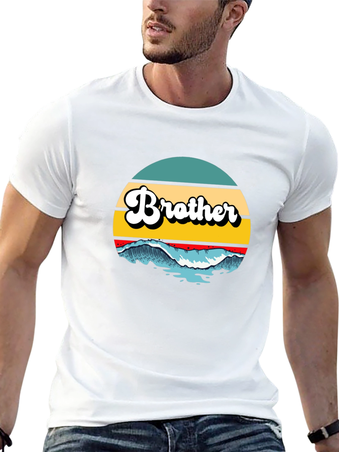 Brother Wave Graphic Tee - Cool Retro Style