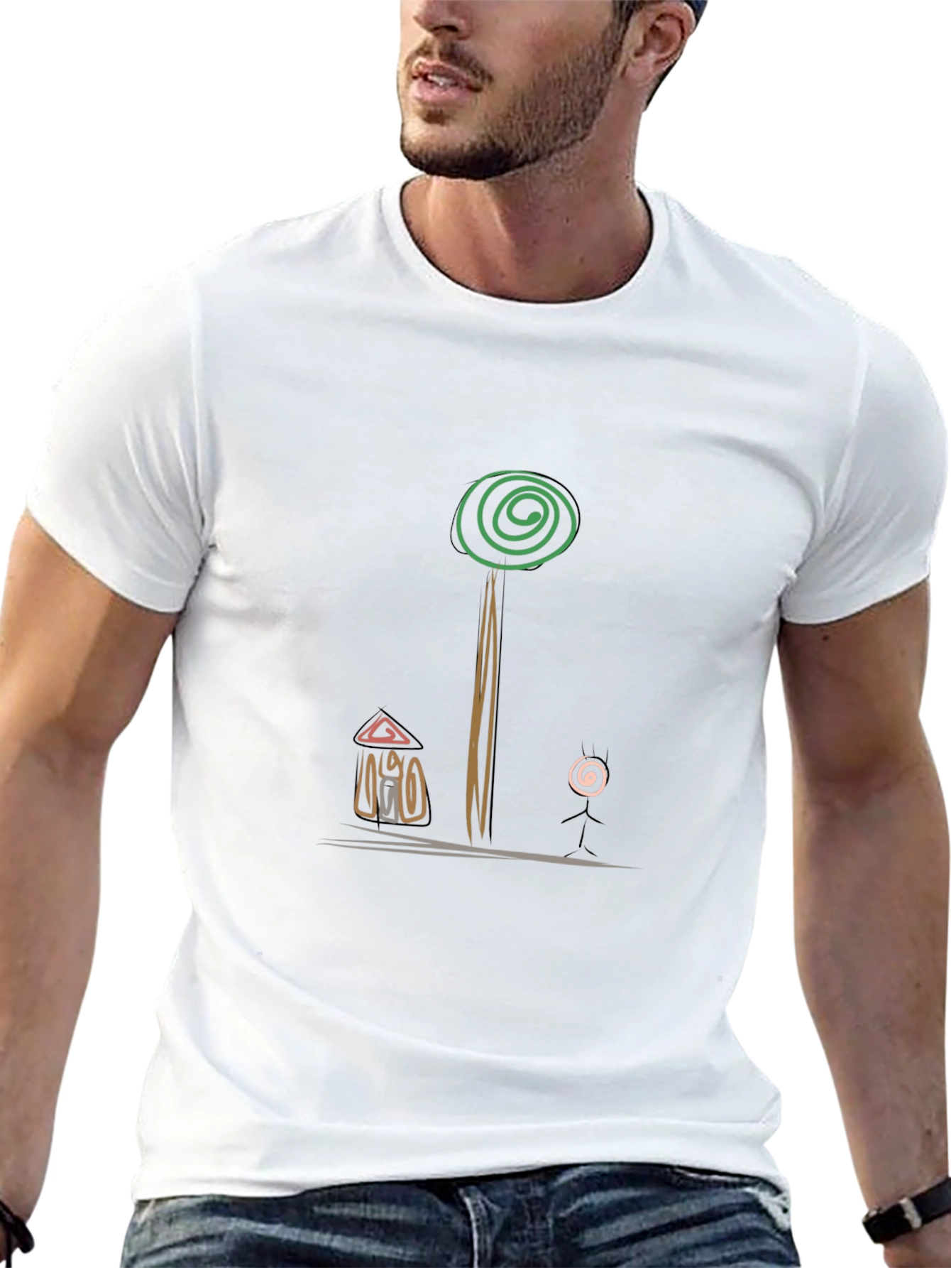 Abstract Graphic Print Tee - Casual Style