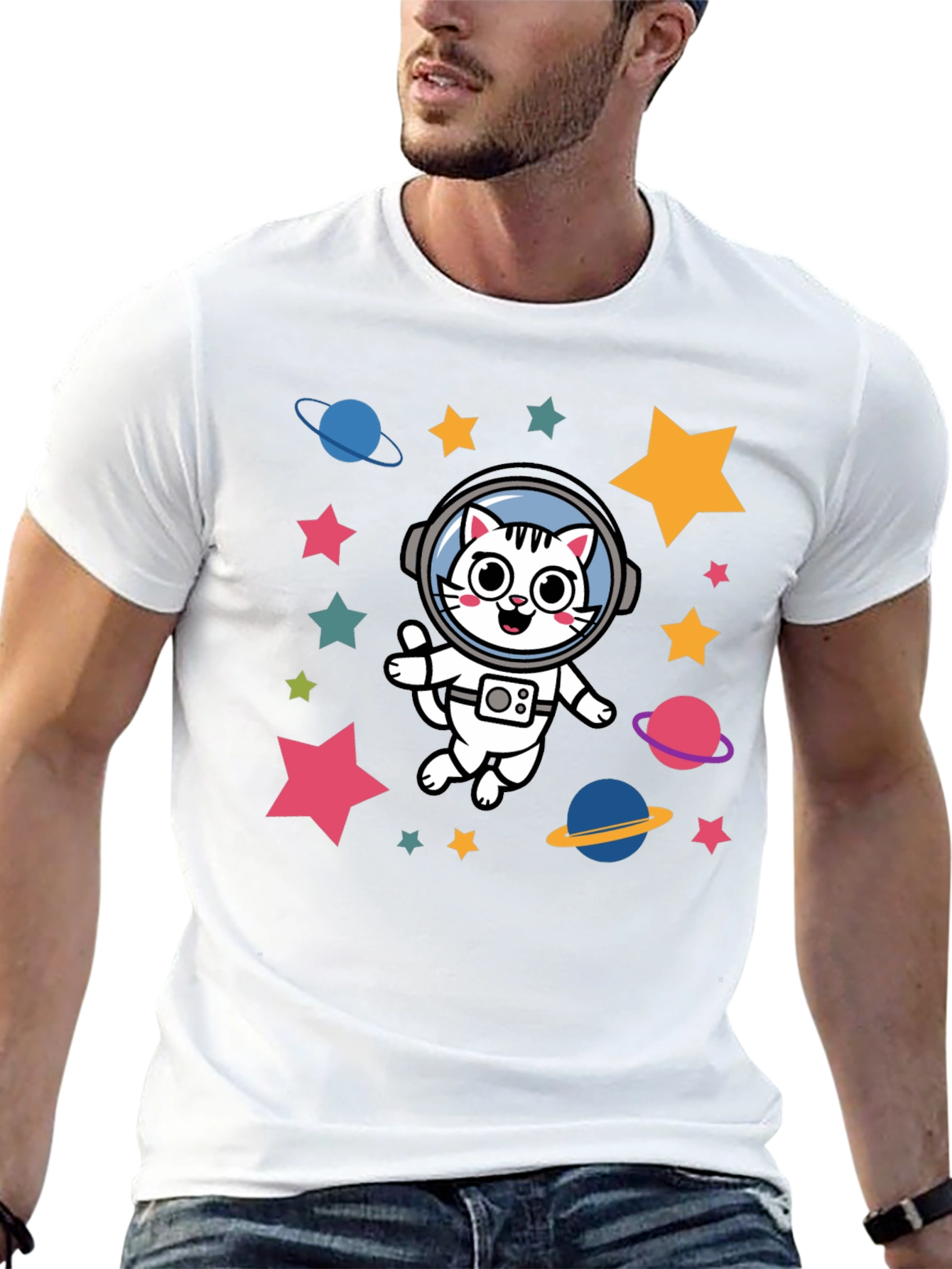 Astronaut Cat T-Shirt - Space Kitty Tee