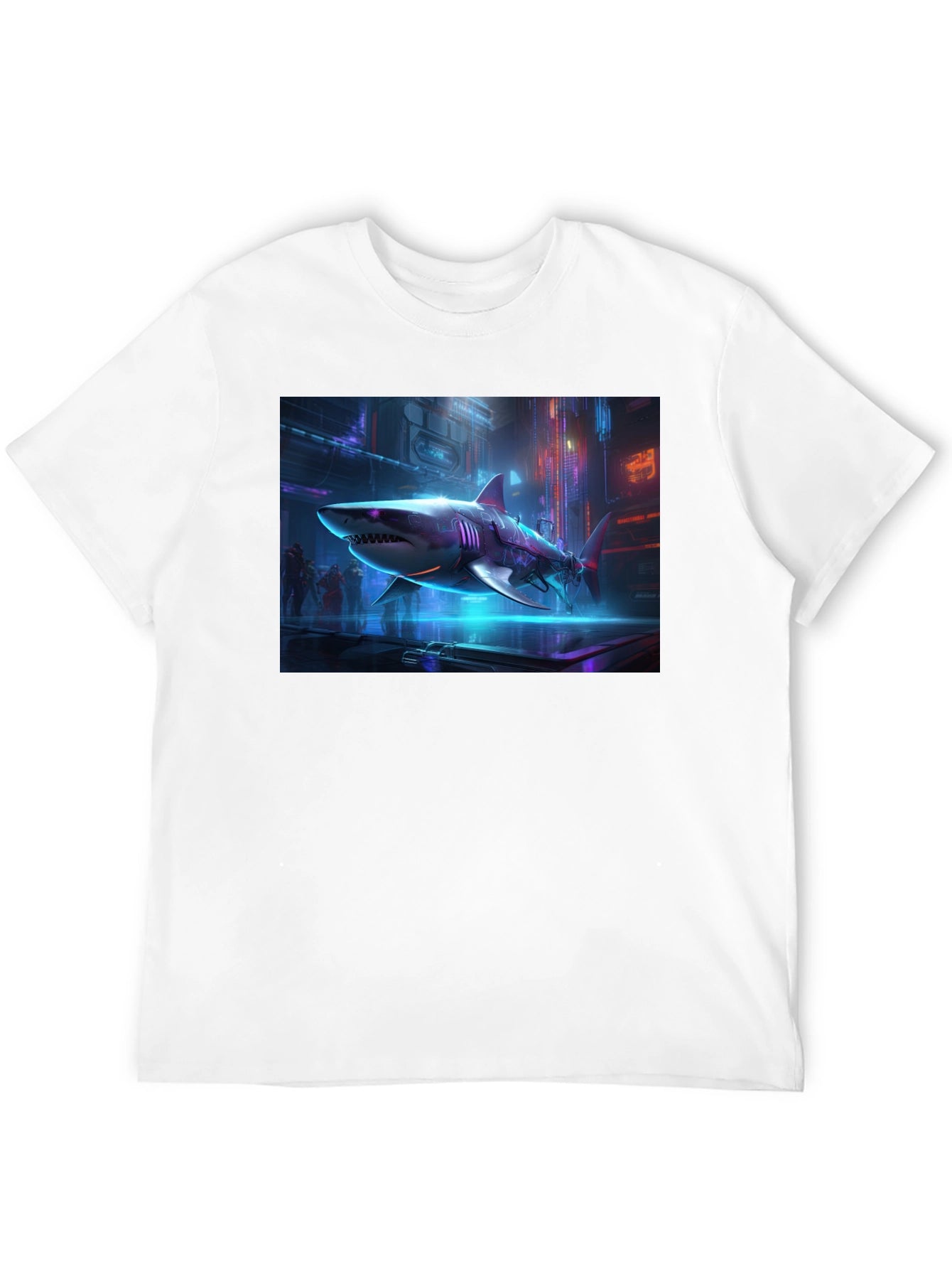Cyberpunk Shark Graphic T-Shirt
