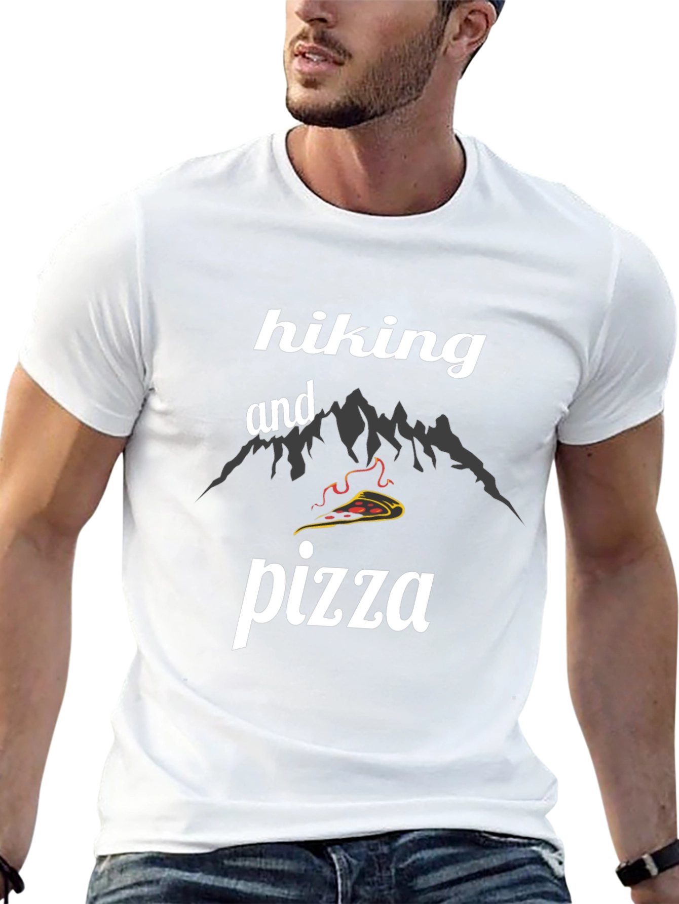 Hiking and Pizza Black T-Shirt