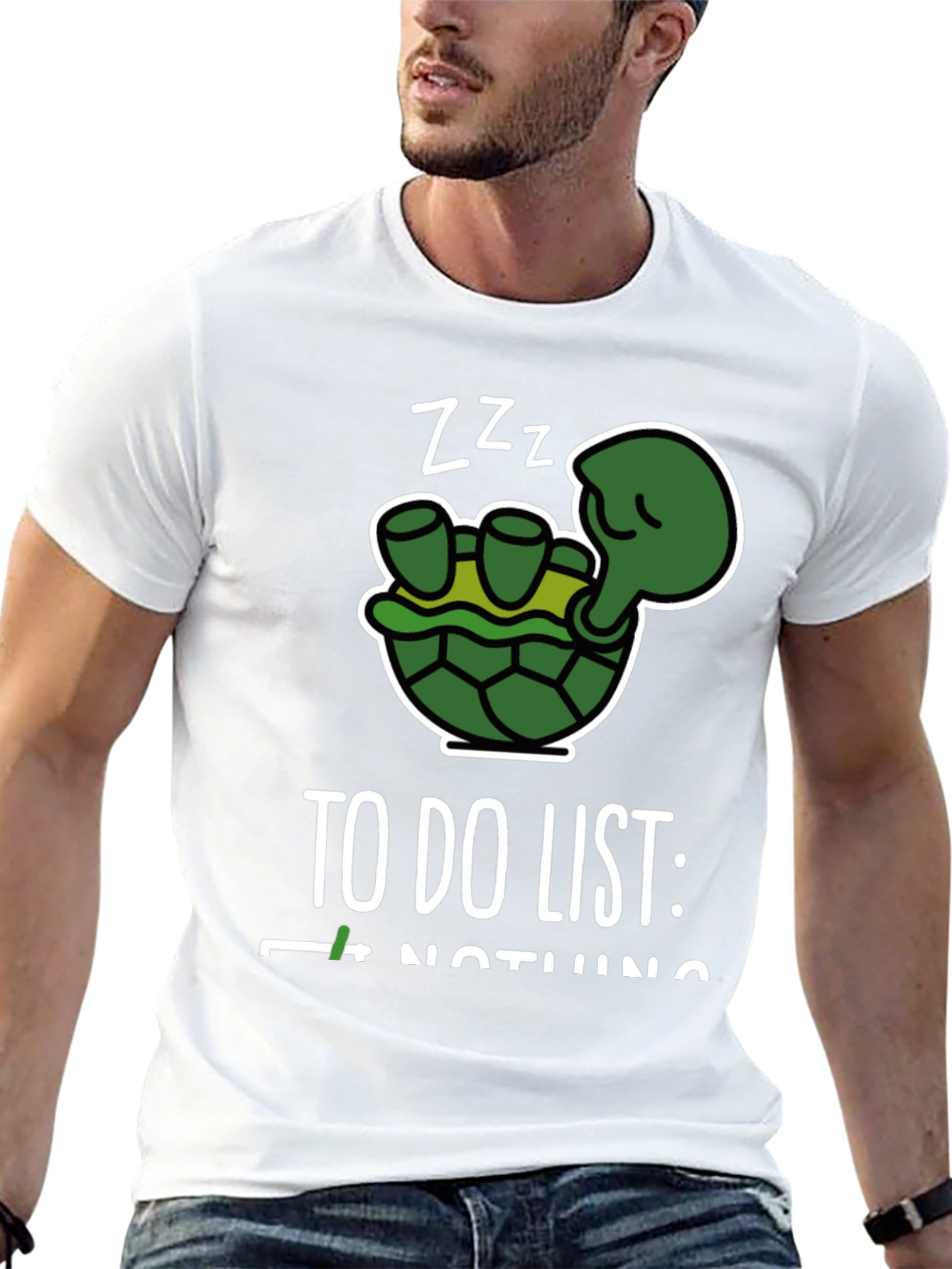 Funny Turtle To Do Nothing Black T-Shirt