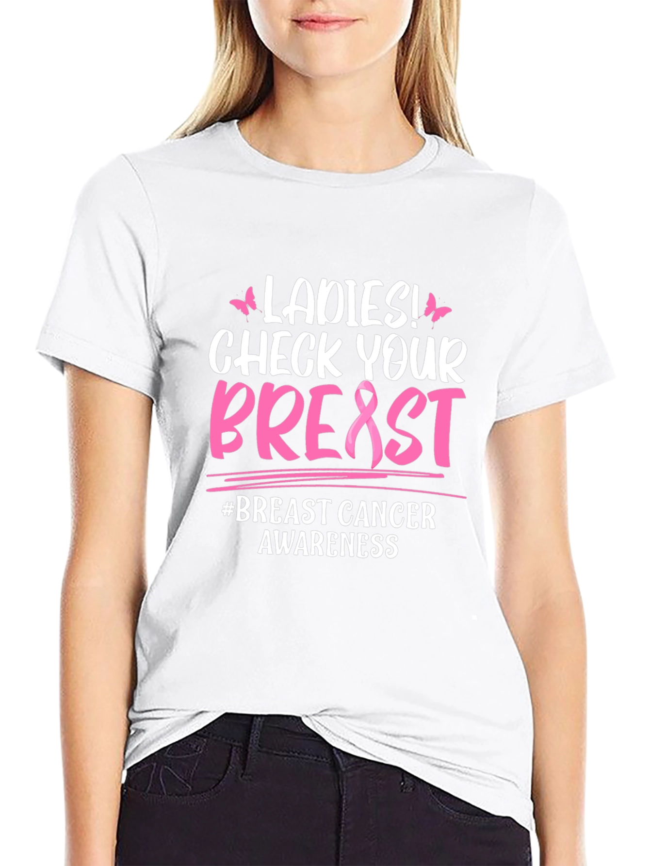 Ladies Check Your Breast T-Shirt Cancer Awareness