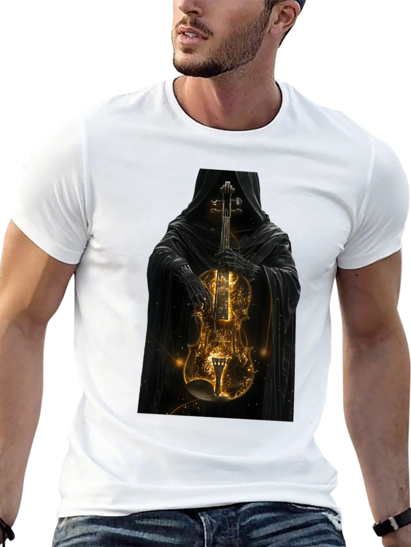 Grim Reaper Violin T-Shirt - Dark Musical Style
