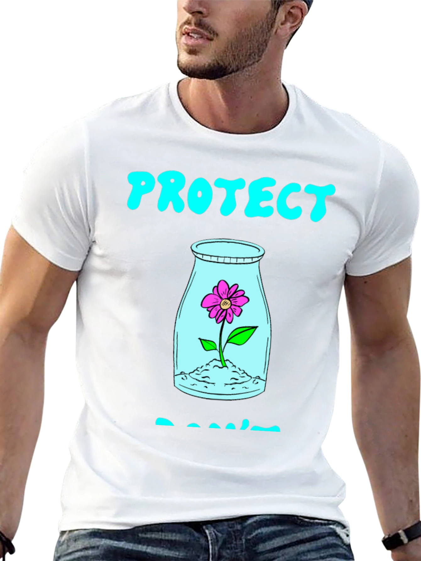 Protect Plants T-Shirt - Black Cotton Graphic Tee