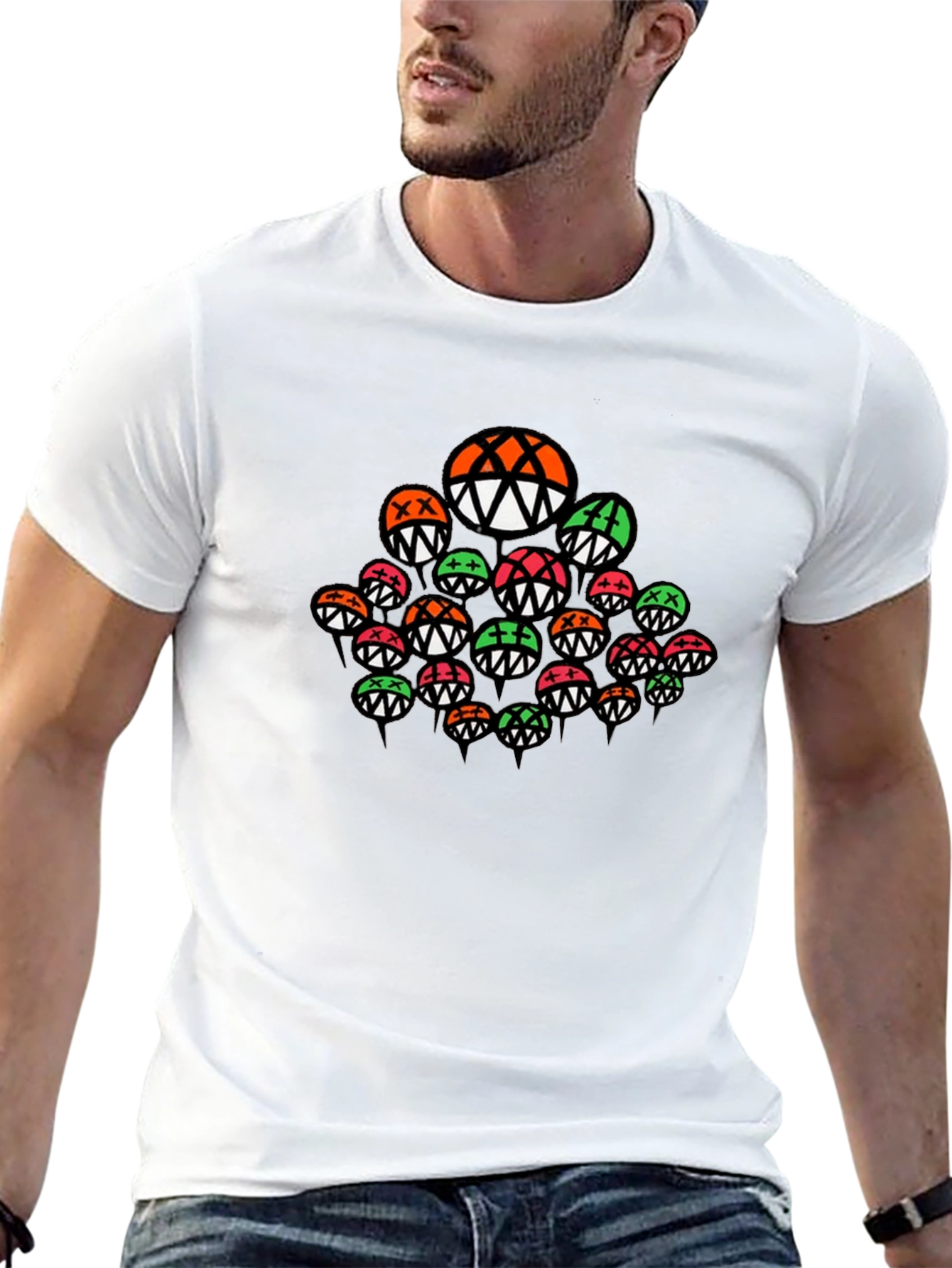 Unique Graphic Tee - Funky Monster Ball Design
