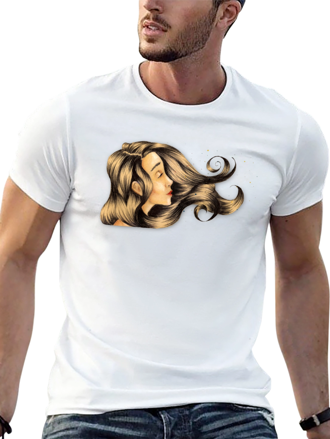 Woman Portrait Graphic T-Shirt - Stylish Black Tee