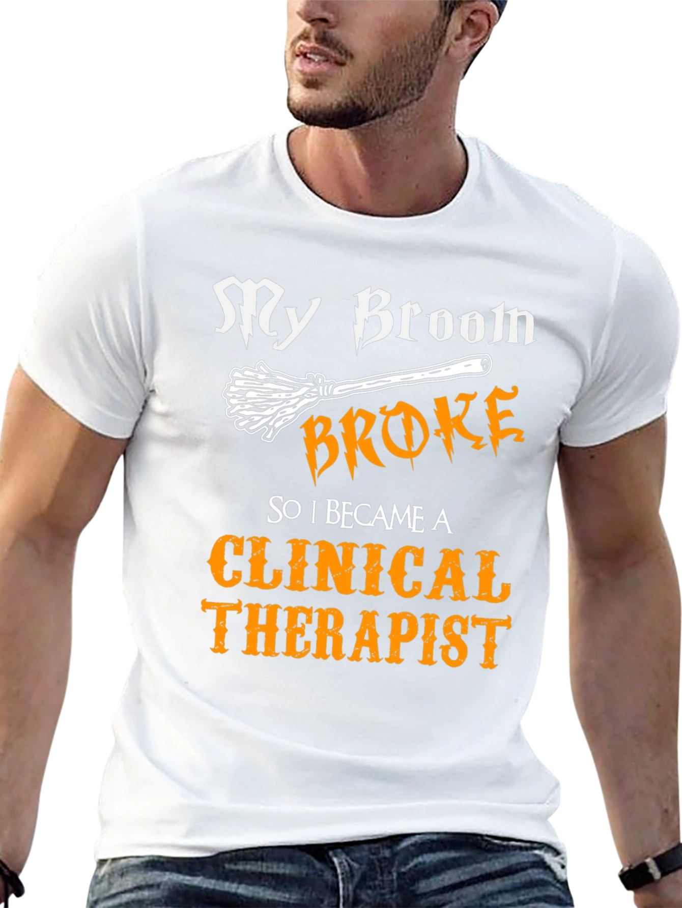 My Broom Broke Clinical Therapist T-Shirt Halloween