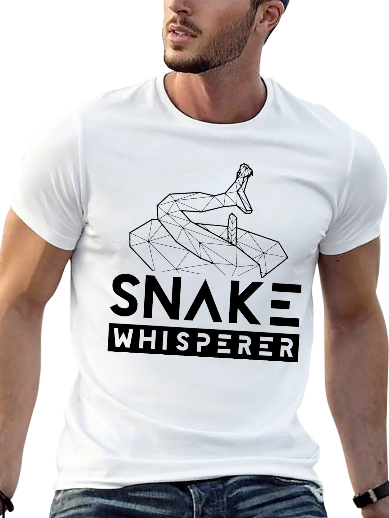 Snake Whisperer Geometric Tee - Mens Black Graphic T-Shirt