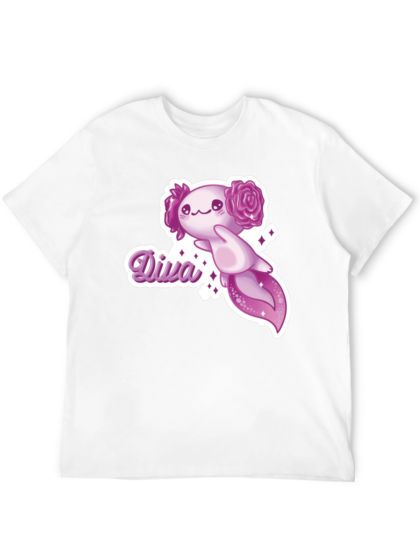 Diva Axolotl T-Shirt - Black Cotton Tee