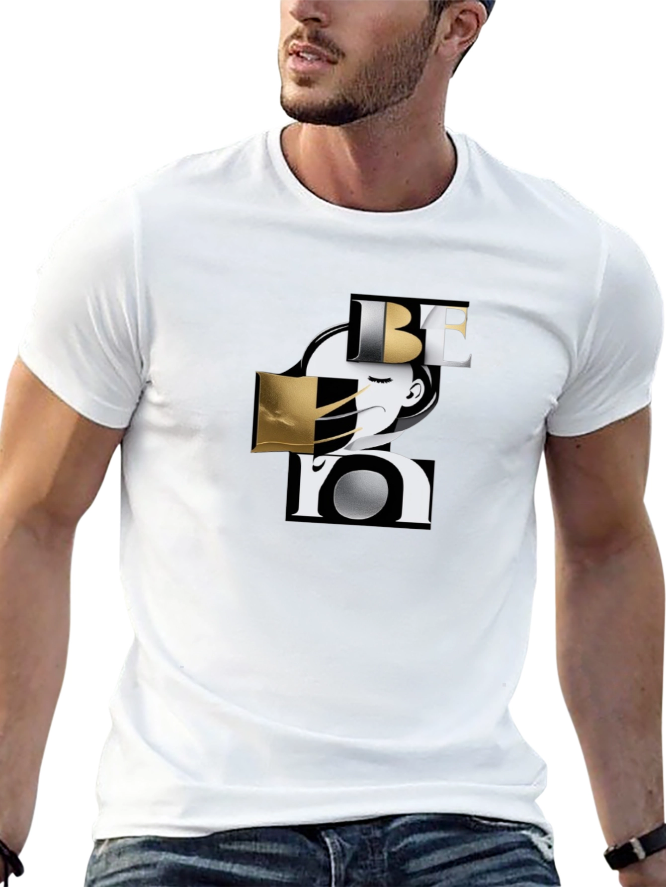 Stylish Be You Graphic Black T-Shirt