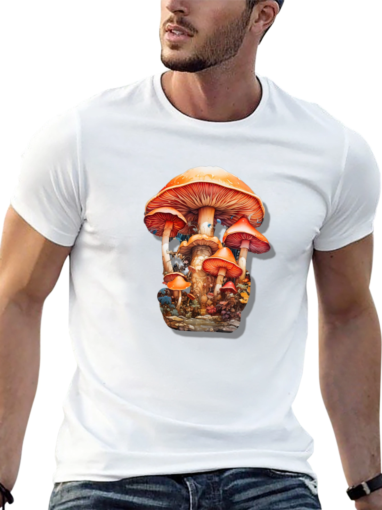 Mushroom Forest Graphic Tee - Funky Nature T-Shirt